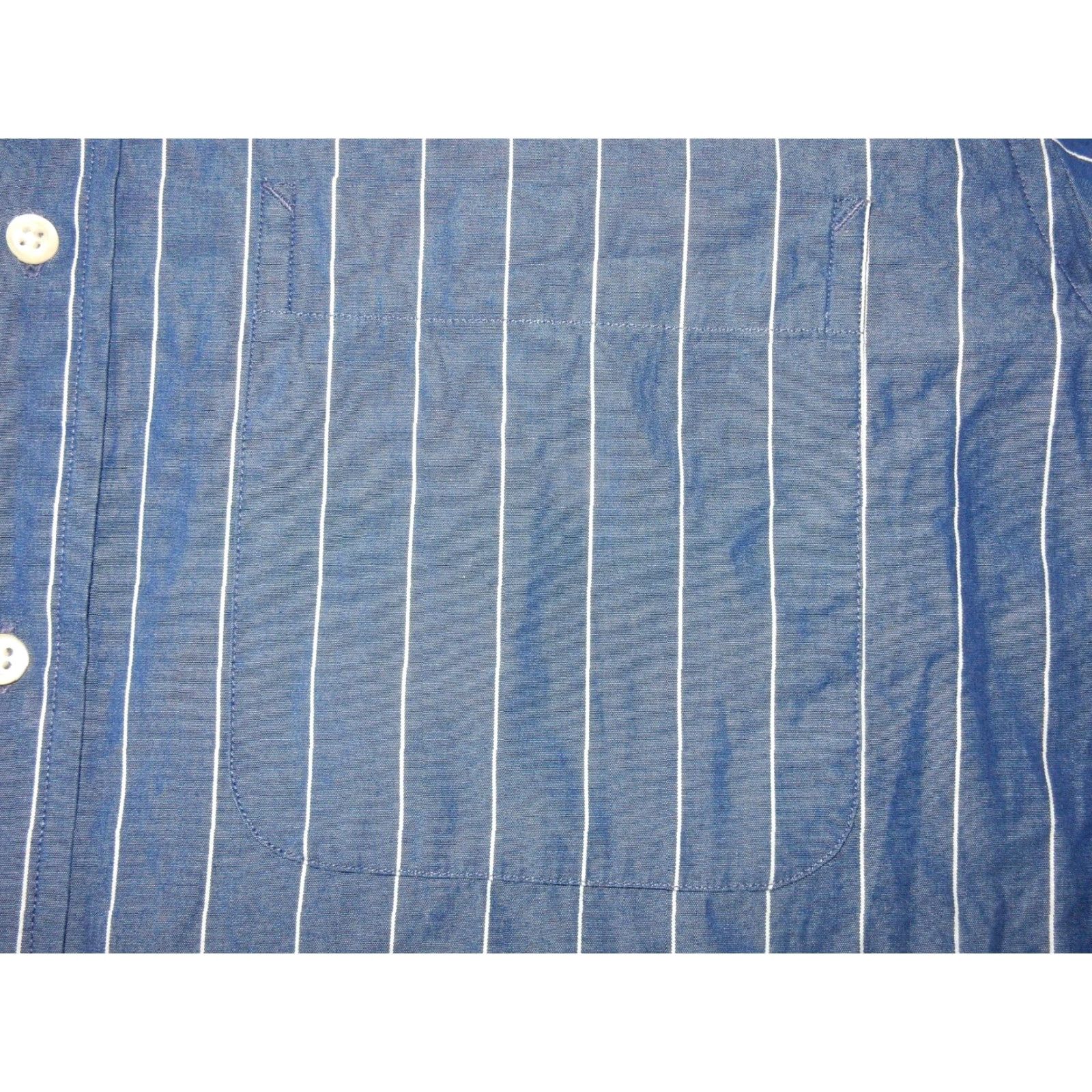 Tommy Hilfiger VINTAGE Tommy Hilfiger Men's Dress Shirt Size 15.5 Long Sleeve Cotton Striped Blue 90s Men Size 40R - 2 Thumbnail