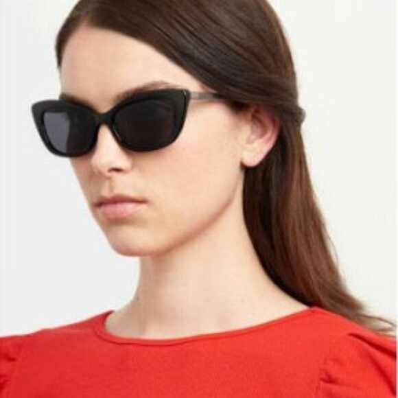 Kate Spade Kate Spade MERIDA/G/S 0807 IR Sunglasses Black Cat Eye Frame Size ONE SIZE - 2 Thumbnail