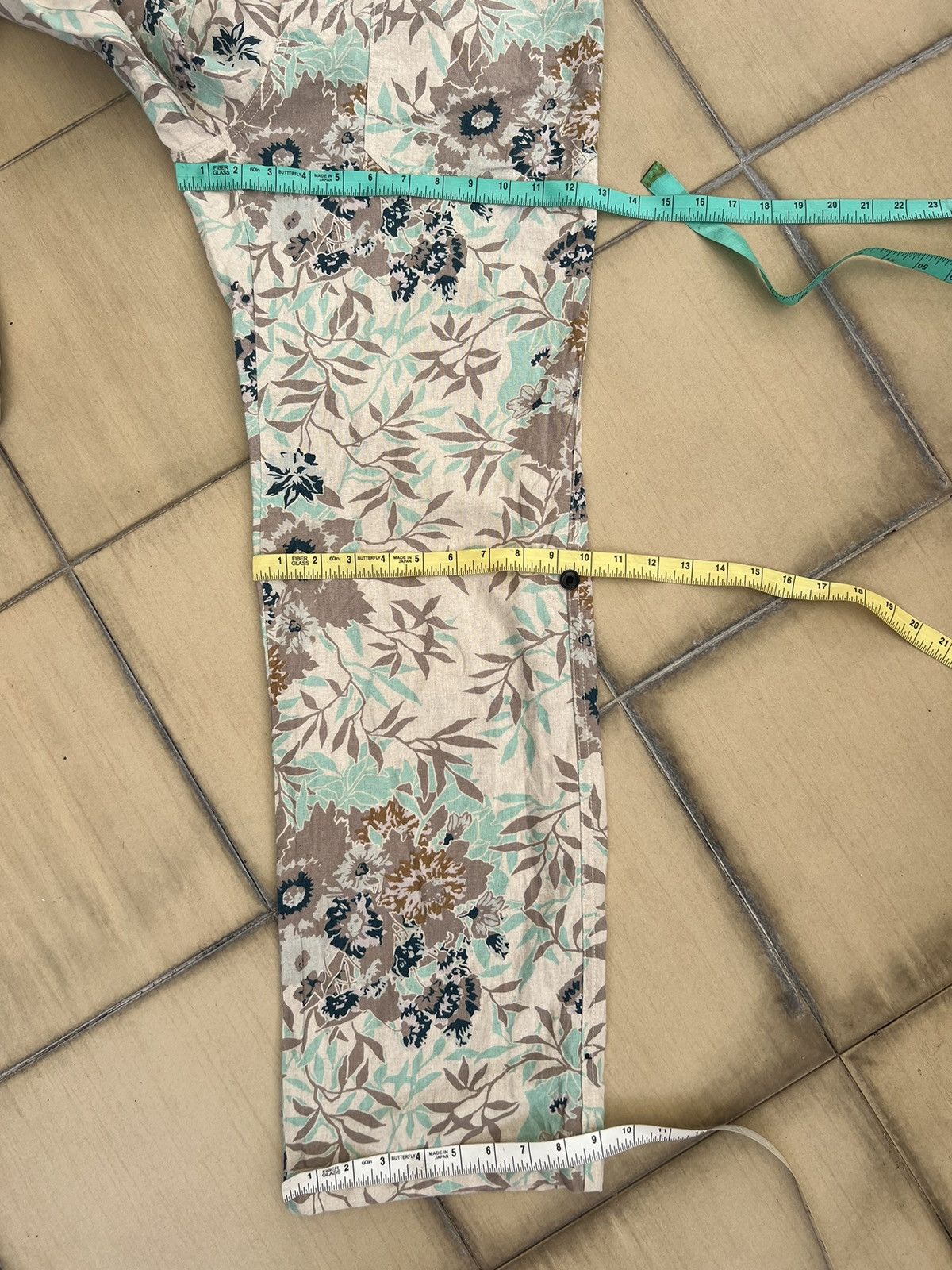 ABAHOUSE Vintage Abahouse Japan 100% Linen Floral Trouser Pant Size US 31 - 4 Thumbnail