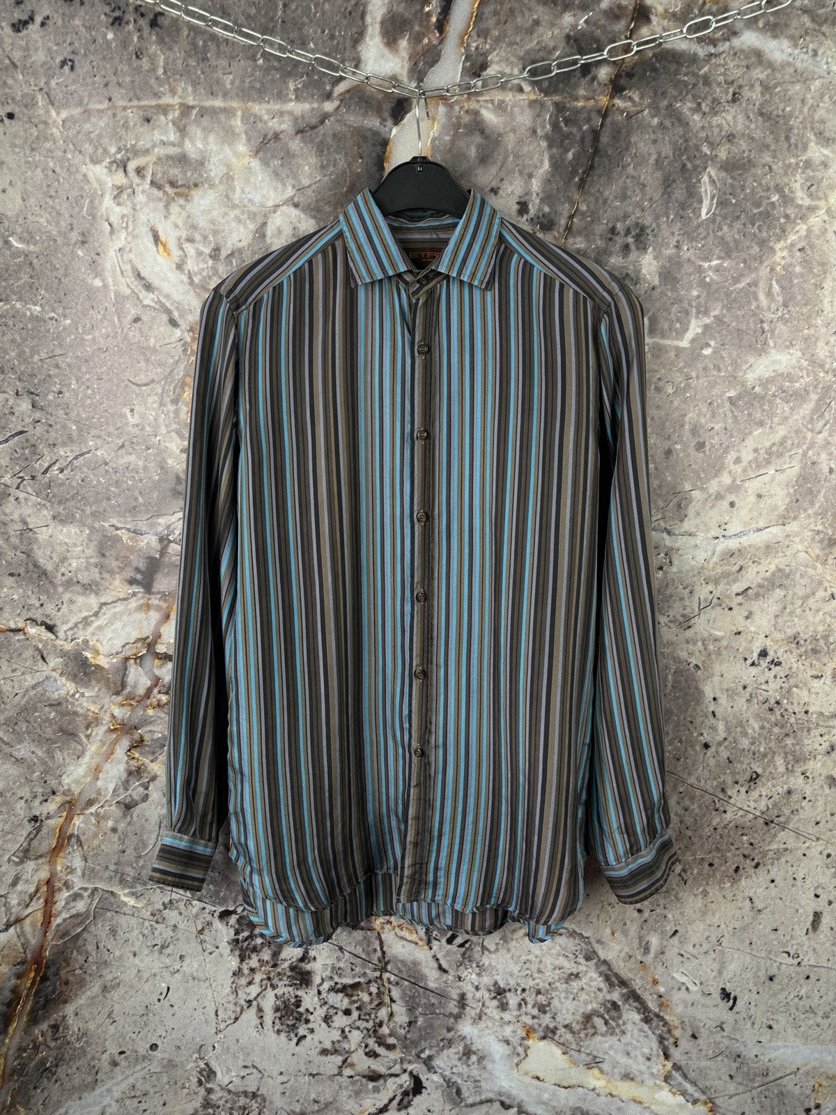 Etro Men’s Etro Milano Striped Shirt Button Up Long Sleeve Size38 Size US S / EU 44-46 / 1 - 1 Thumbnail