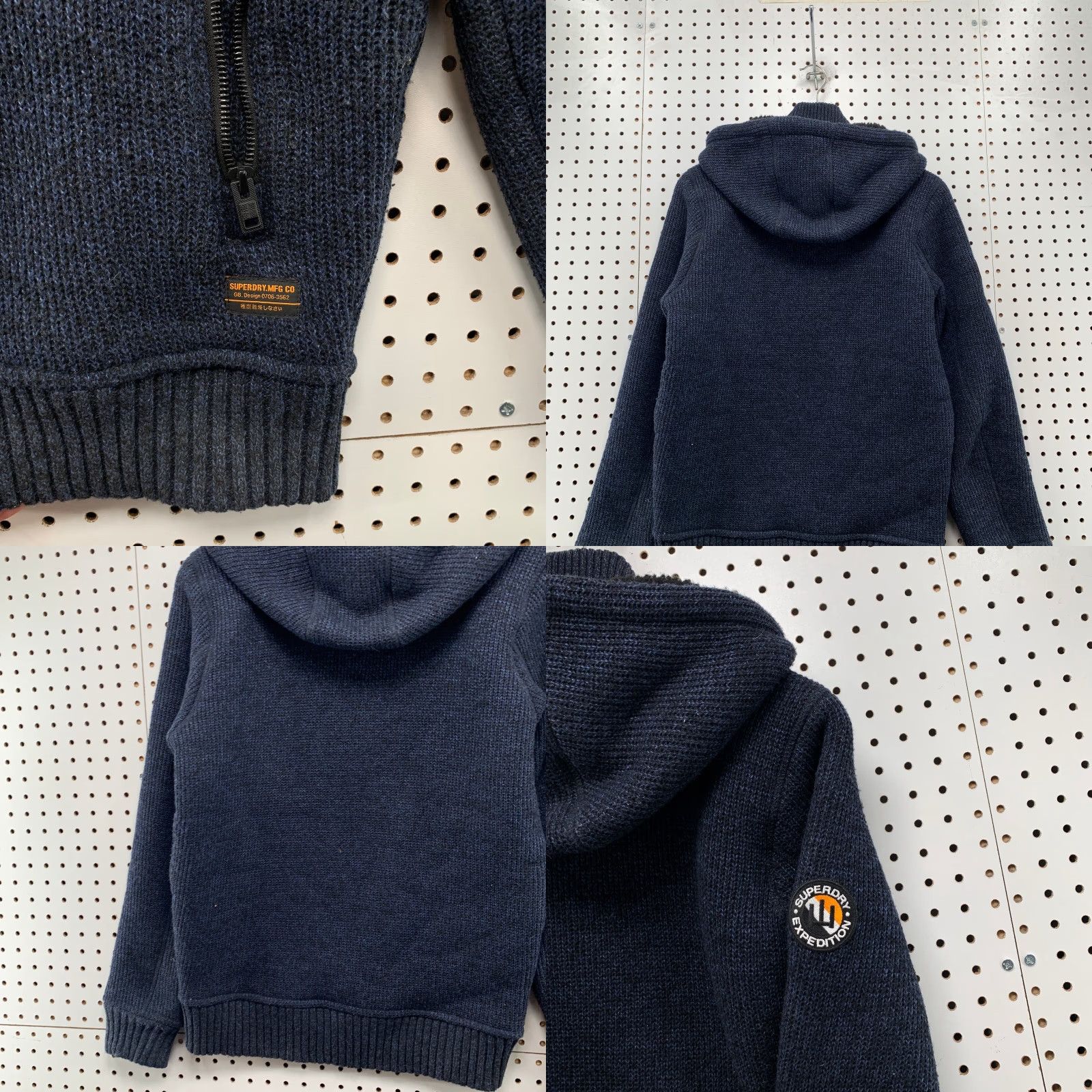 Superdry Superdry Jacket Mens Small Blue Heavy Thick Wool Hoodie Sherpa Lined Size US S / EU 44-46 / 1 - 10 Thumbnail