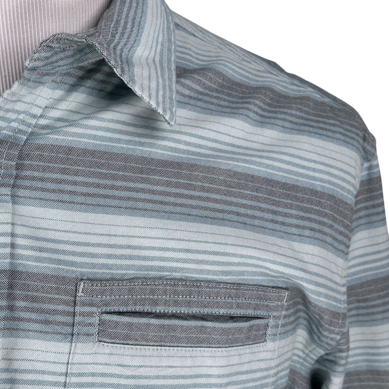 Howler Brothers Howler Bros Shirt Men's Medium Blue Gray Striped Button Up Size US M / EU 48-50 / 2 - 3 Thumbnail