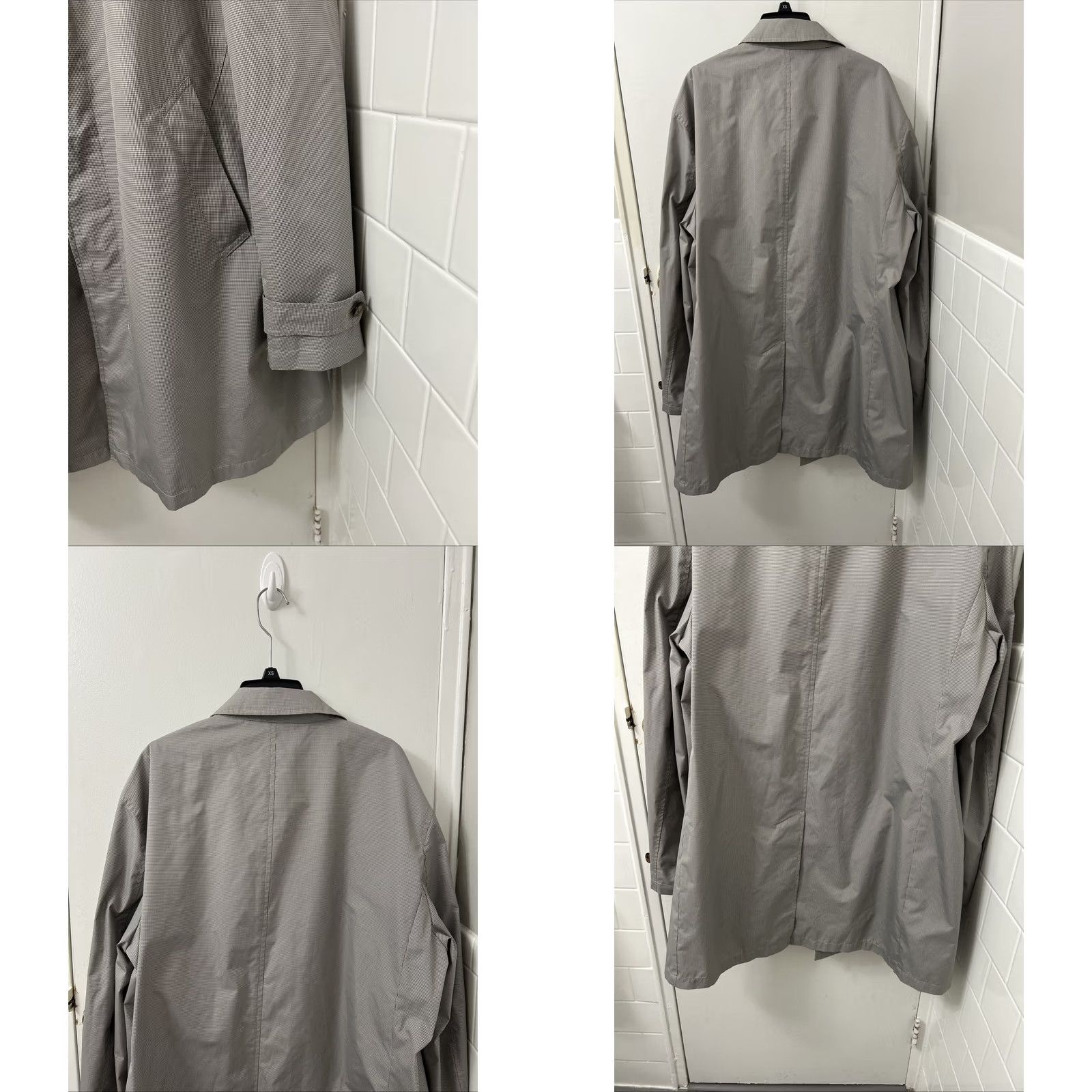 Ralph Lauren VINTAGE Lauren Ralph Lauren Trench Coat Mens 46R Gray Houndstooth Polyester Rain Jacket Size US S / EU 44-46 / 1 - 8 Thumbnail