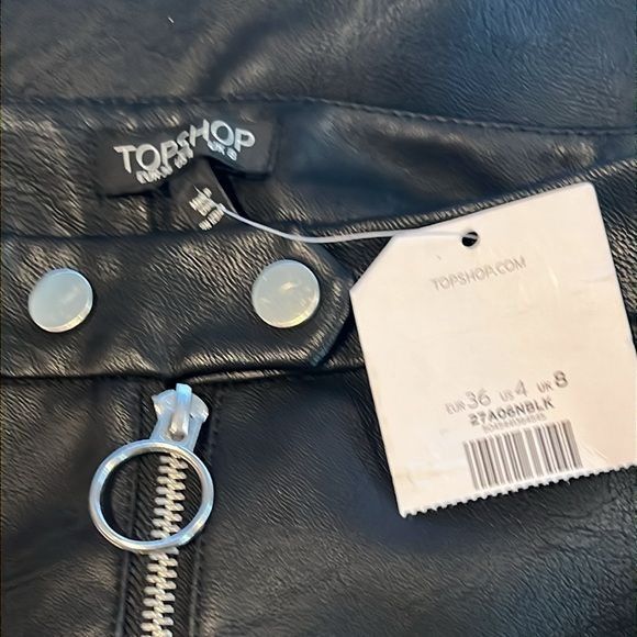 Topshop Topshop Leatherette Mini Skirt Size 27" / US 4 / IT 40 - 3 Thumbnail