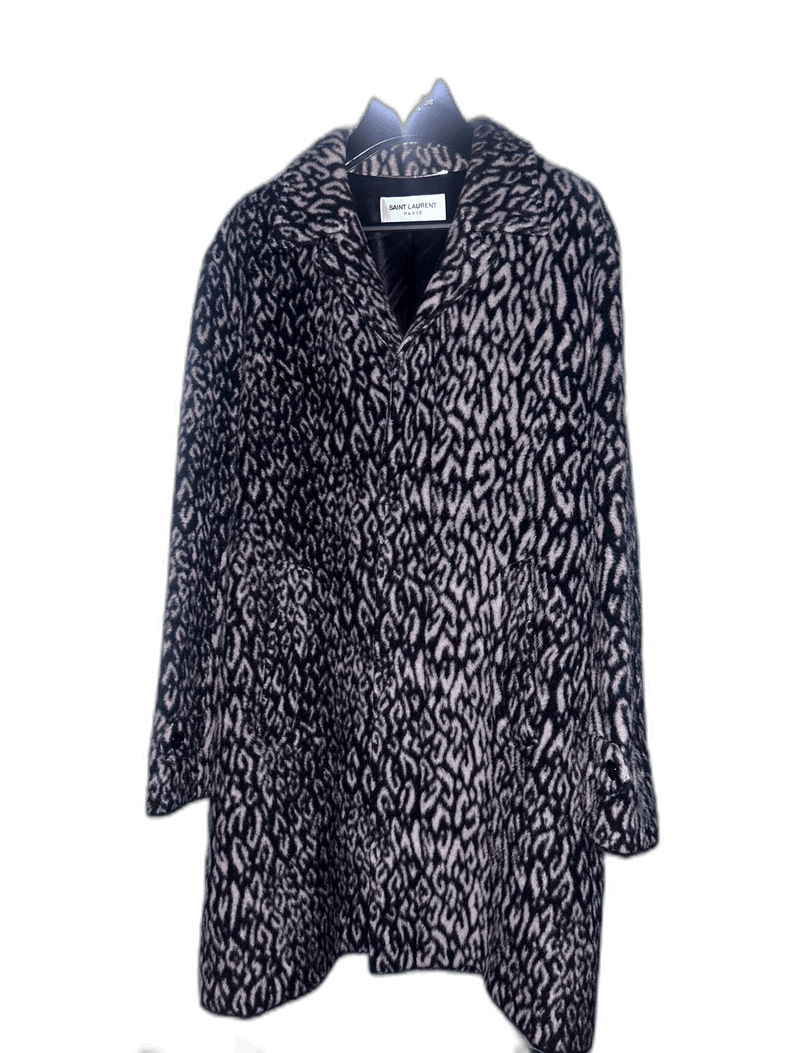 Saint Laurent Paris Saint Laurent Leopard Wool Coat- Size US M / EU 48-50 / 2 - 1 Thumbnail
