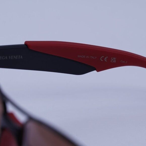 Bottega Veneta Bottega Veneta BV1231S 004 Sunglasses Black/Red Aviator Size ONE SIZE - 7 Thumbnail