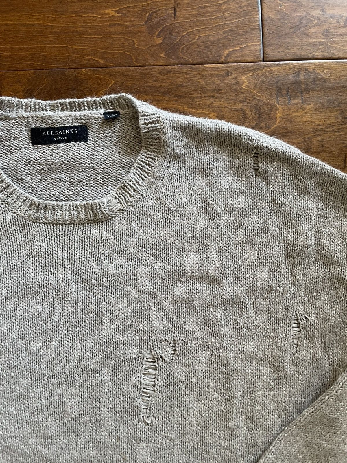 Allsaints Allsaints Destroyed Crew Sweater Size US XL / EU 56 / 4 - 2 Thumbnail