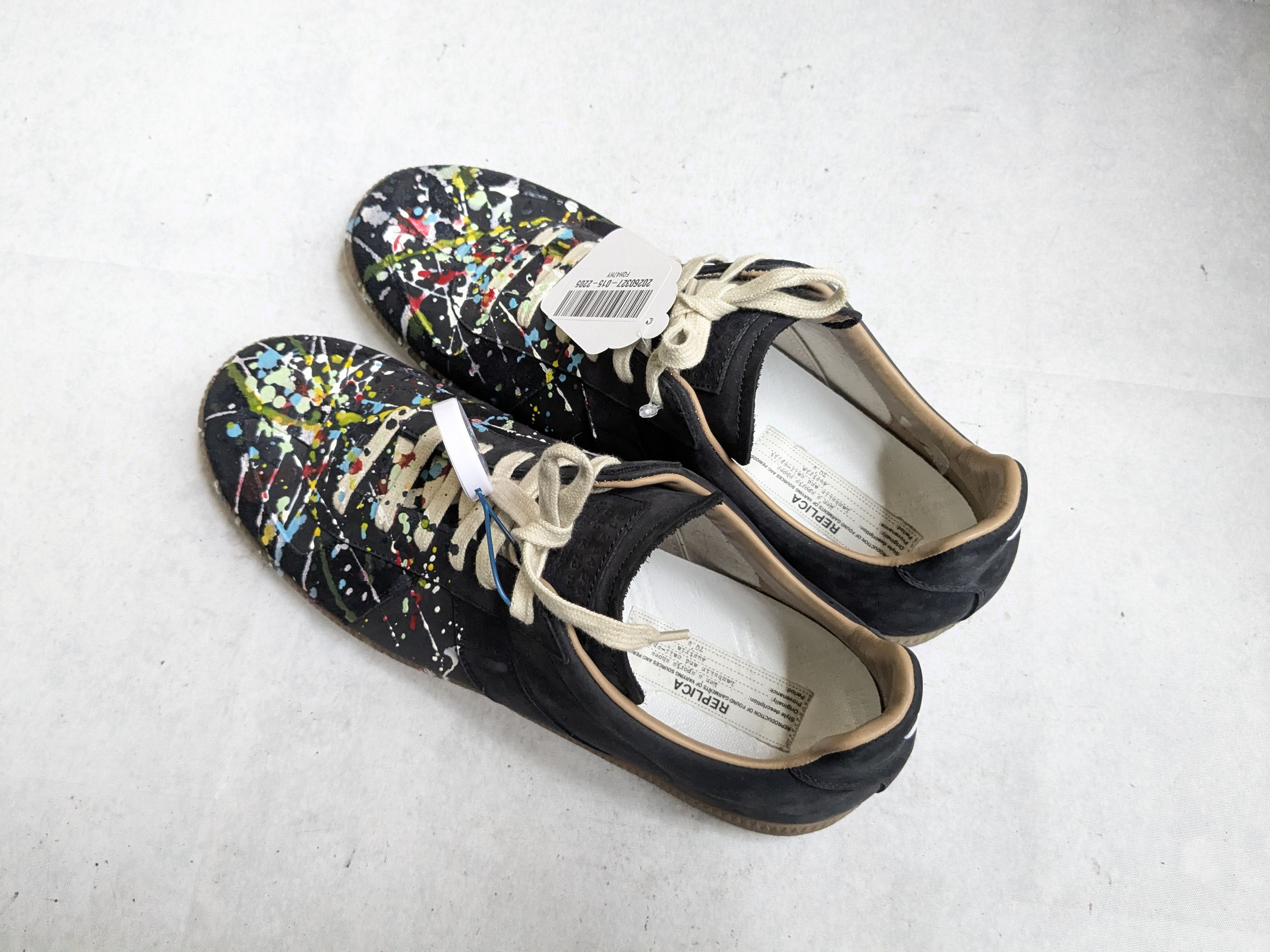 Maison Margiela Maison Margiela GAT Replica Black Paint Splatter 12 45 Low Size US 12 / EU 45 - 16 Thumbnail