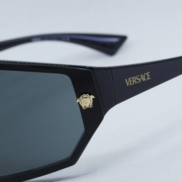 Versace Versace VE4461 GB1/87 Sunglasses Black Shield Frame Size ONE SIZE - 12 Thumbnail