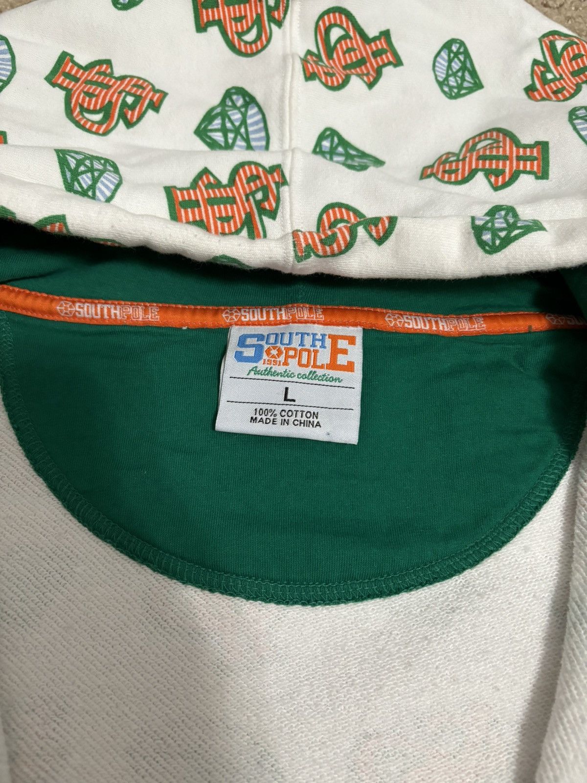 Southpole Southpole Y2K Dollars and Diamonds Zip Up Hoodie Size US L / EU 52-54 / 3 - 5 Thumbnail