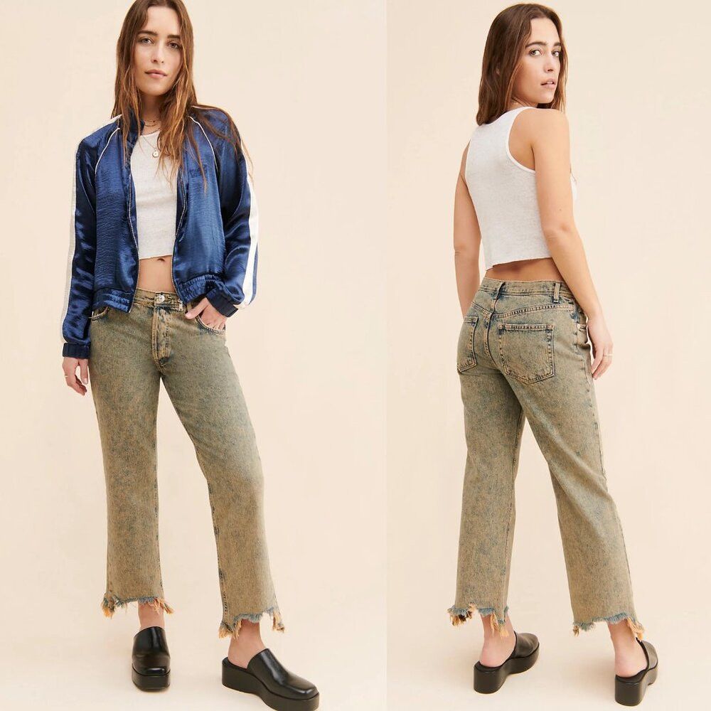 Free People NWT New Free People Maggie Mid-Rise Straight-Leg Jeans In B Size 25" / US 0 / IT 36 - 1 Thumbnail