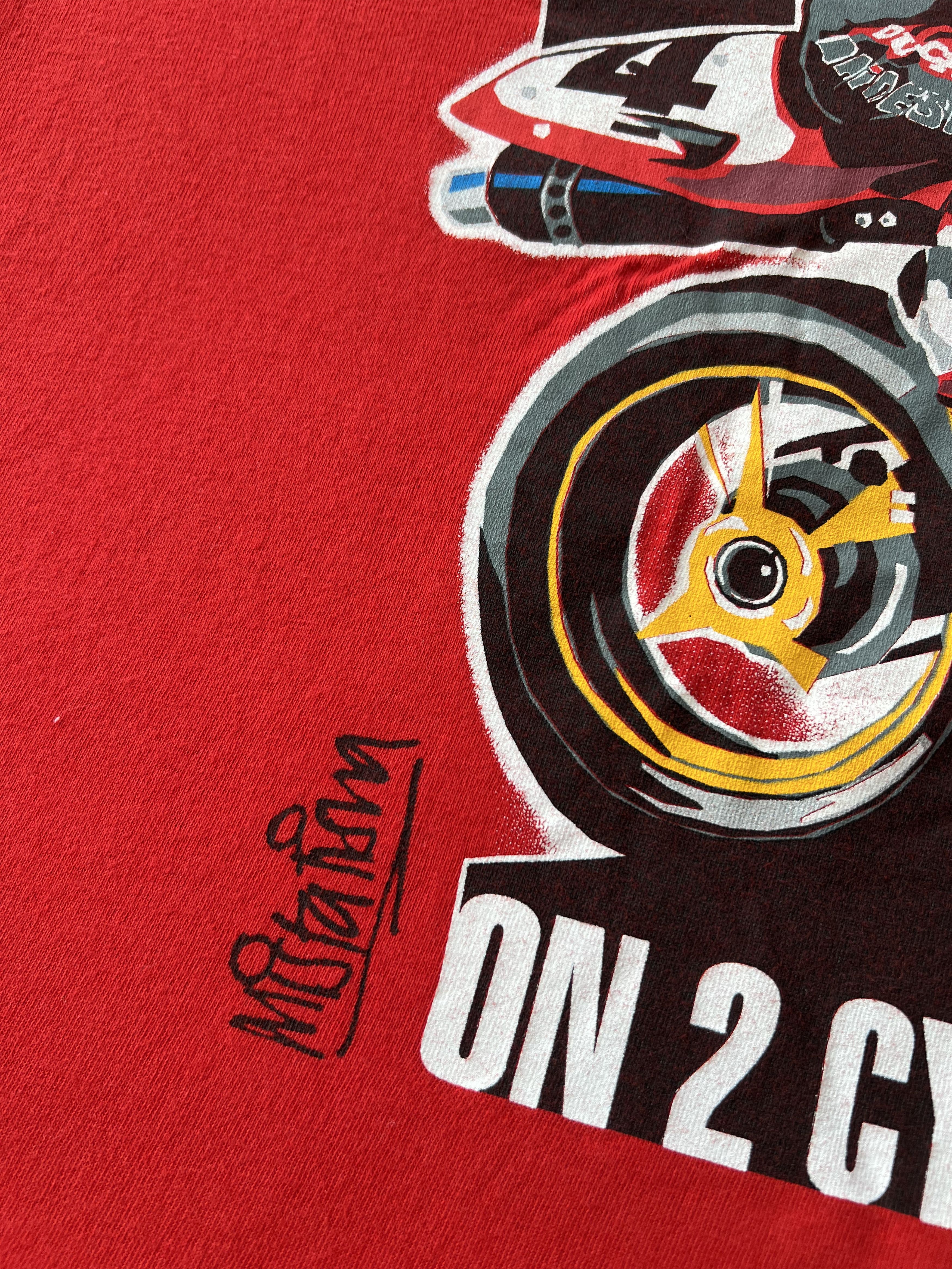 Ducati Vintage 90s Ducati Carl Fogarty Foggy Moto Racing T-shirt Size US XL / EU 56 / 4 - 19 Thumbnail
