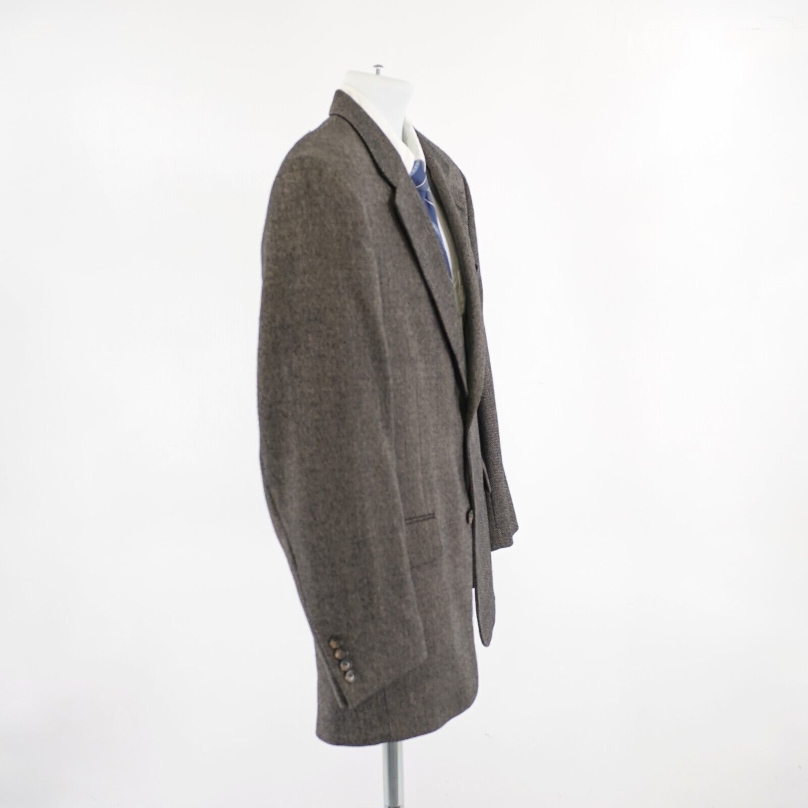 Jos. A. Bank Jos A Bank Tweed Wool Black & Tan Check 2 Button Sport Coat Size 40R - 7 Thumbnail