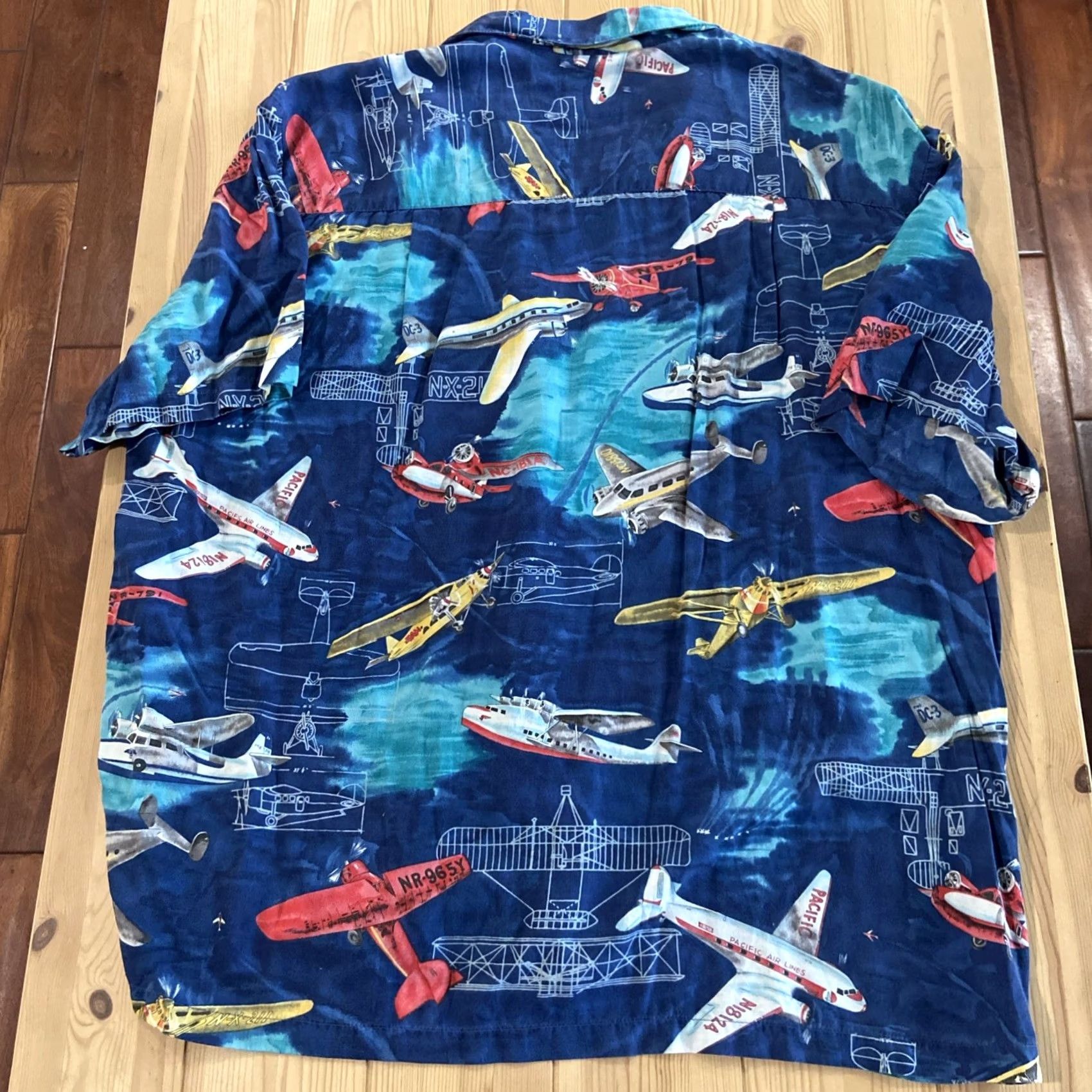 Paradise Found VINTAGE Paradise Found Shirt Men XL Hawaiian AOP Planes Rayon USA Aviation Blue Size US XL / EU 56 / 4 - 5 Thumbnail