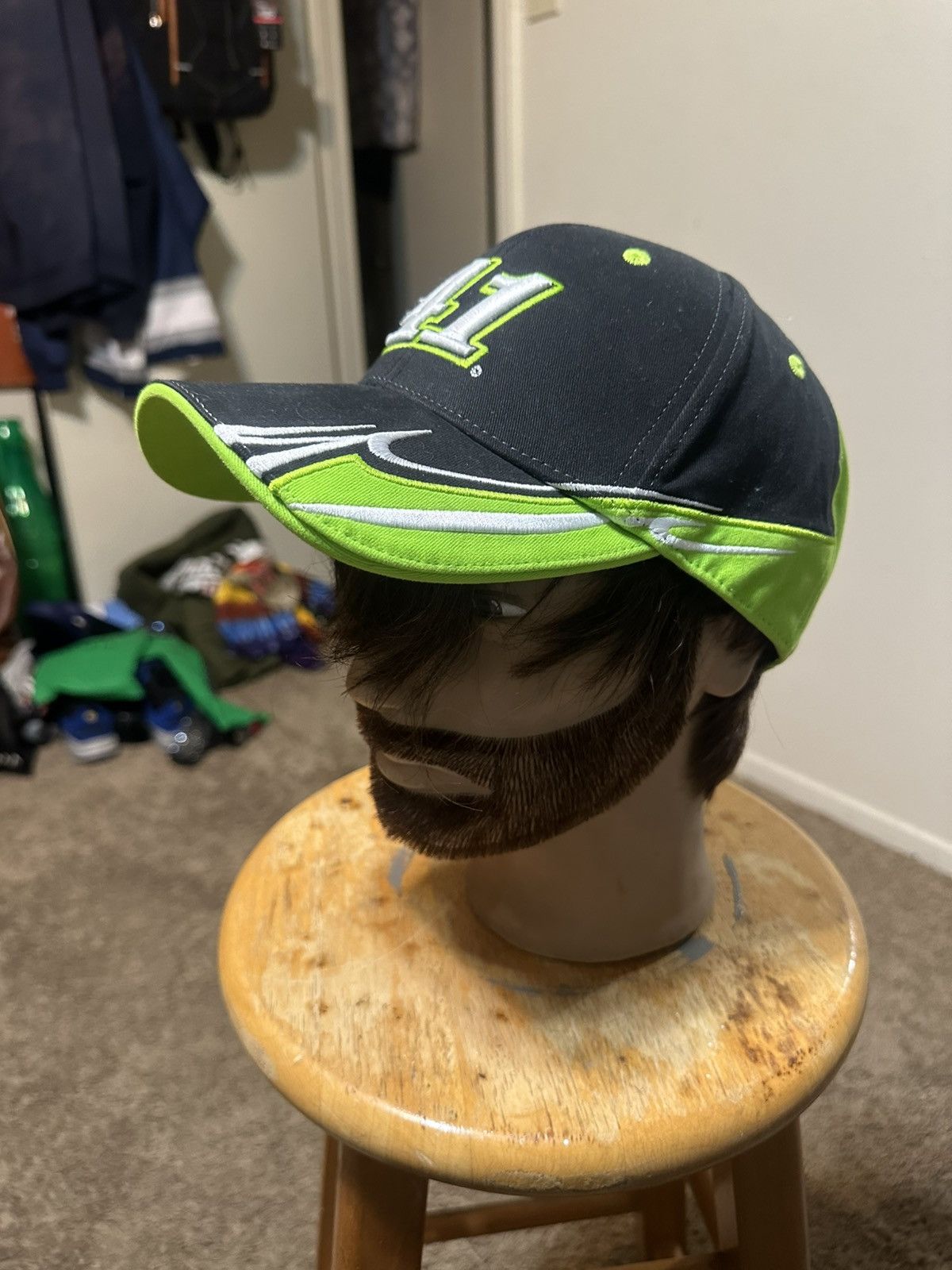 NASCAR Vintage NASCAR #41 “triple lime green” hat 00s Size ONE SIZE - 6 Thumbnail