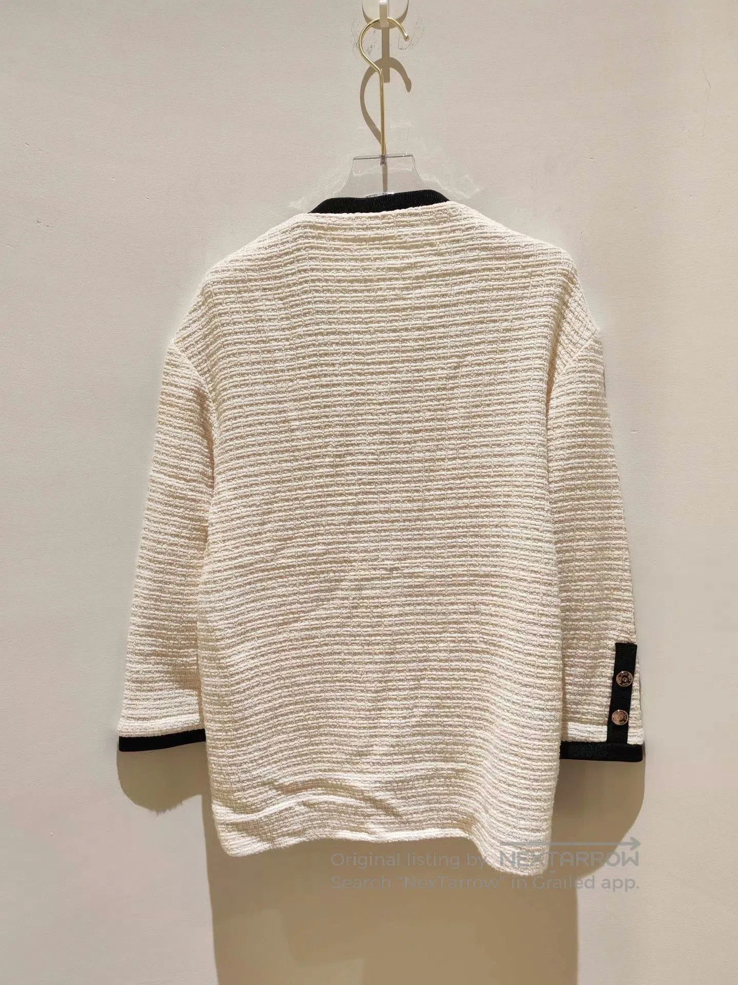 Maje Maje Cream Tweed Style Cardigan. Size M / US 6-8 / IT 42-44 - 2 Thumbnail