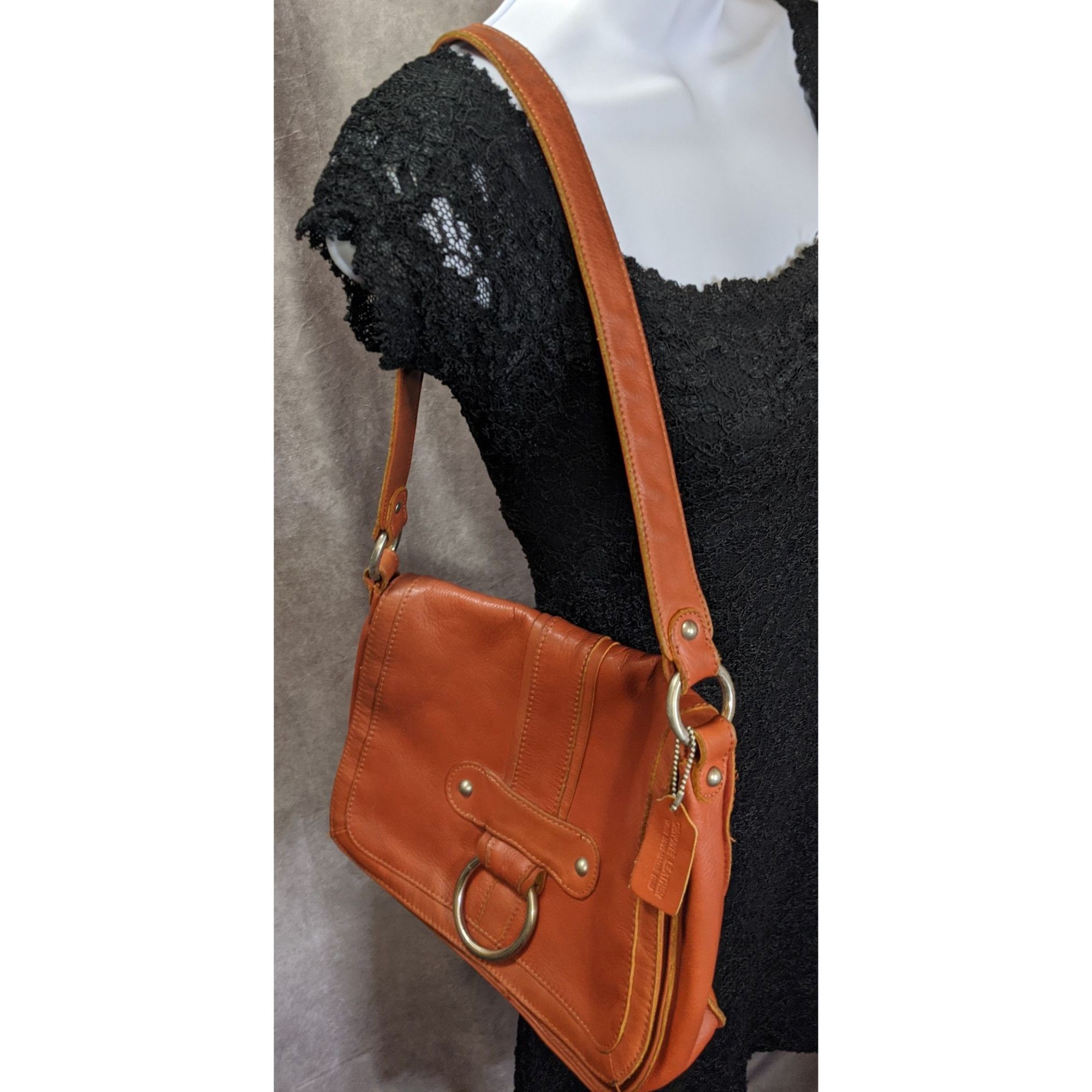 St. Johns Bay St. Johns Bay Rust Orange Leather Shoulder Bag Size ONE SIZE - 2 Thumbnail