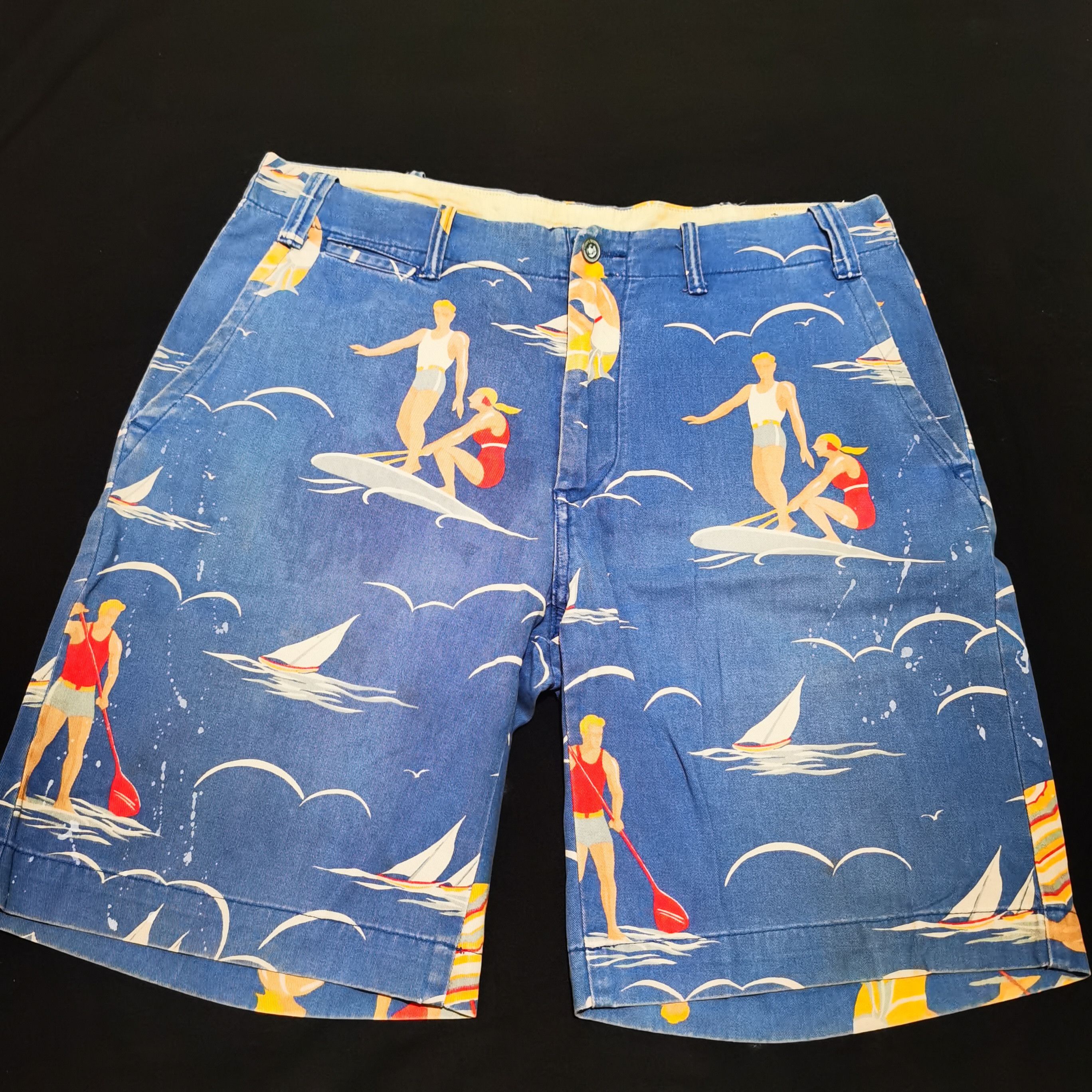 Polo Ralph Lauren × Vintage 90s Polo Ralph Lauren Printed Blue Beach Sail Umbrella Size US 34 / EU 50 - 1 Thumbnail