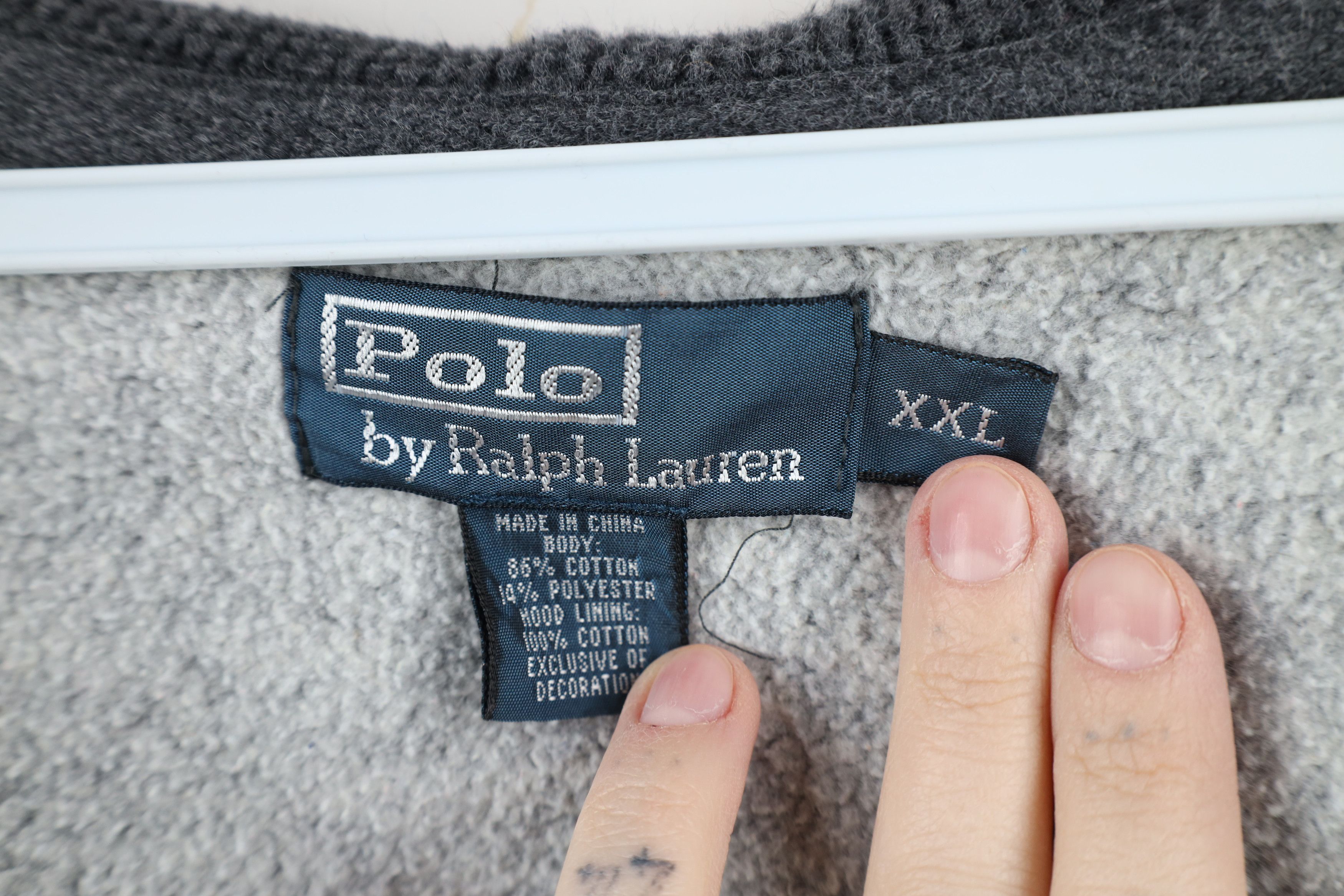 Ralph Lauren × Vintage Vintage 90s Ralph Lauren Heavyweight Zip Hoodie Sweatshirt Size US XXL / EU 58 / 5 - 10 Thumbnail