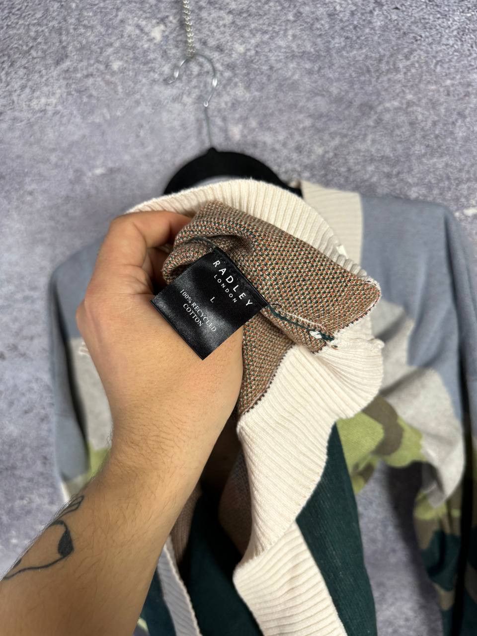 Japanese Brand × Vintage Radley London Pale Blue Radley & Friends Scenic Intersia Size L / US 10 / IT 46 - 11 Thumbnail