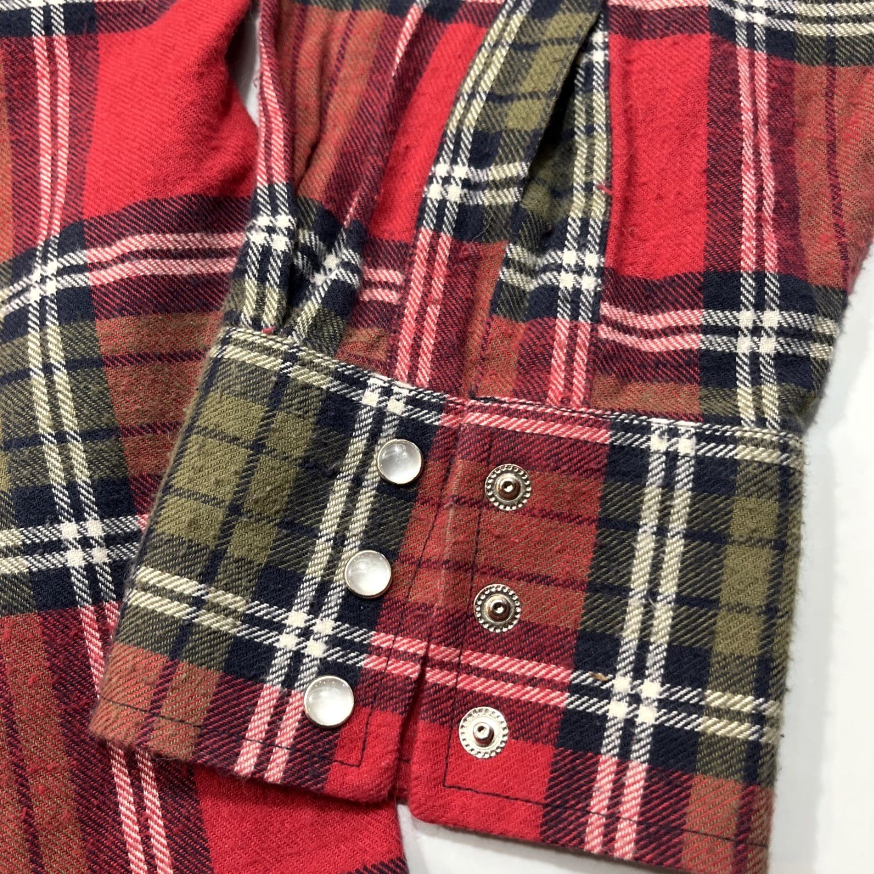 Vintage VINTAGE Tall Man BIG MAC XLT SHIRT Flannel Red Green Plaid Pearl Snaps Flap Pockets Button-Up Size US XL / EU 56 / 4 - 3 Thumbnail