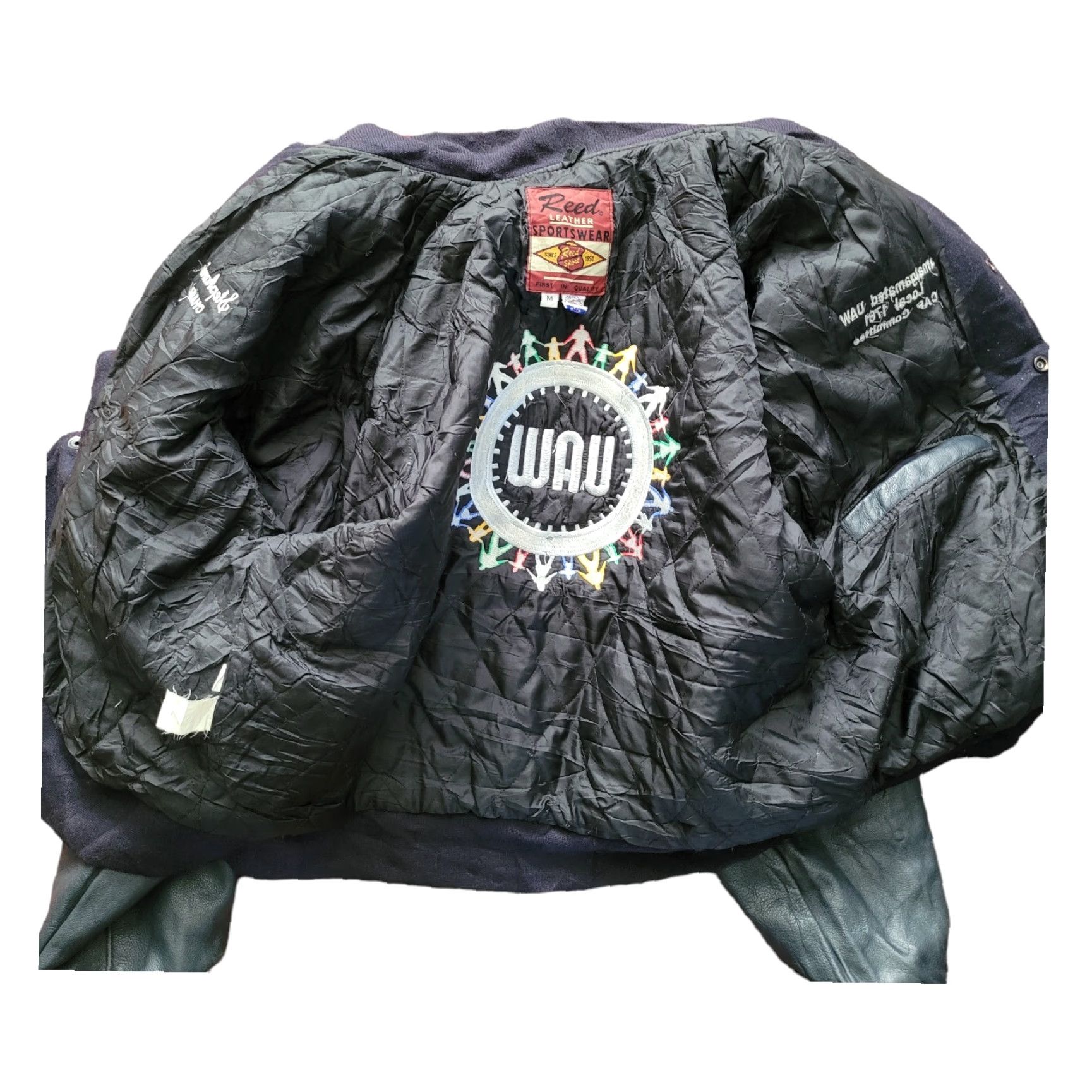 Vintage VINTAGE Reed Varsity Jacket Navy Wool Leather USA Made M Mens Jacket Size US M / EU 48-50 / 2 - 4 Thumbnail