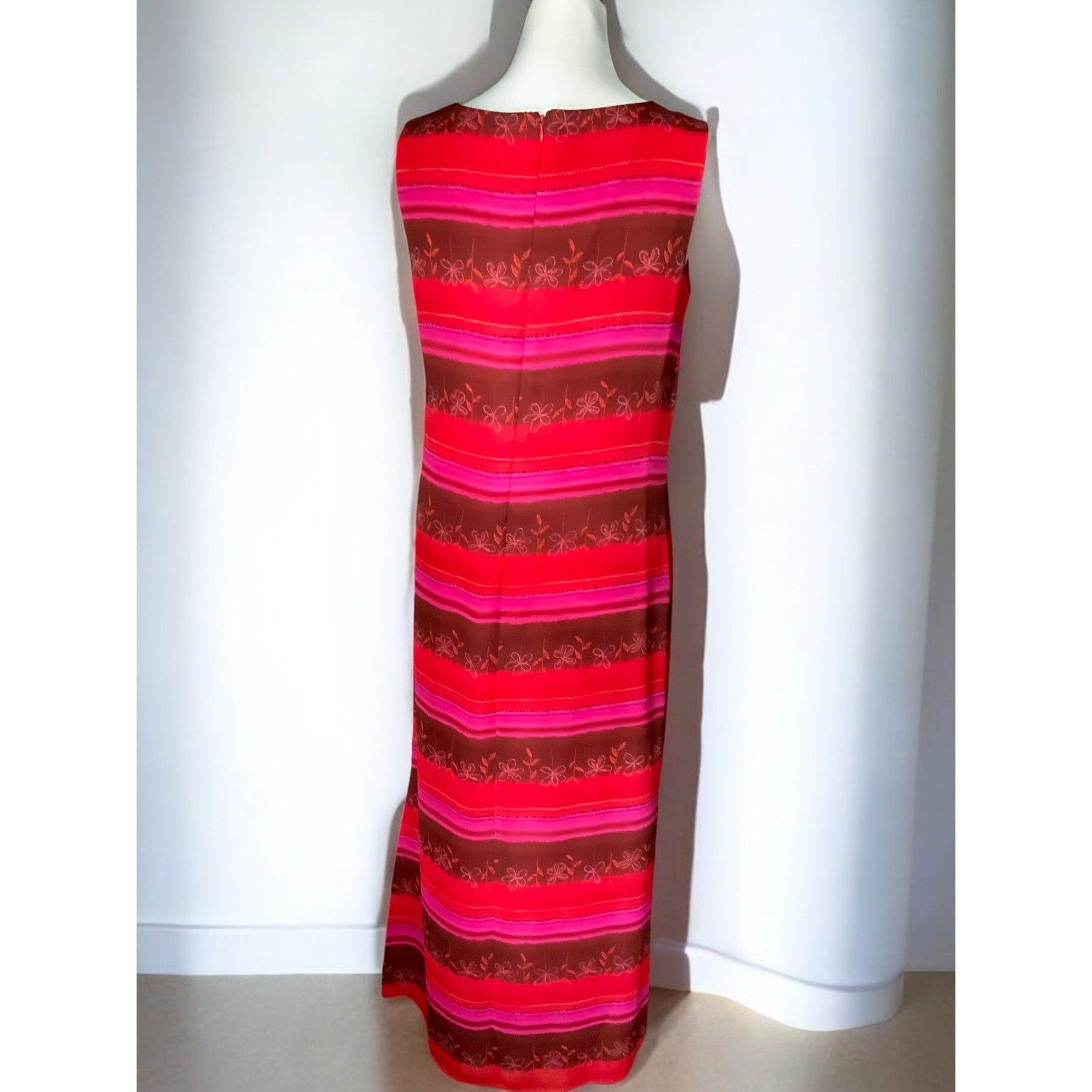 MAGGY LONDON Maggy London Woman Maxi Dress Size 10 Sleeveless Striped Size L / US 10 / IT 46 - 8 Thumbnail