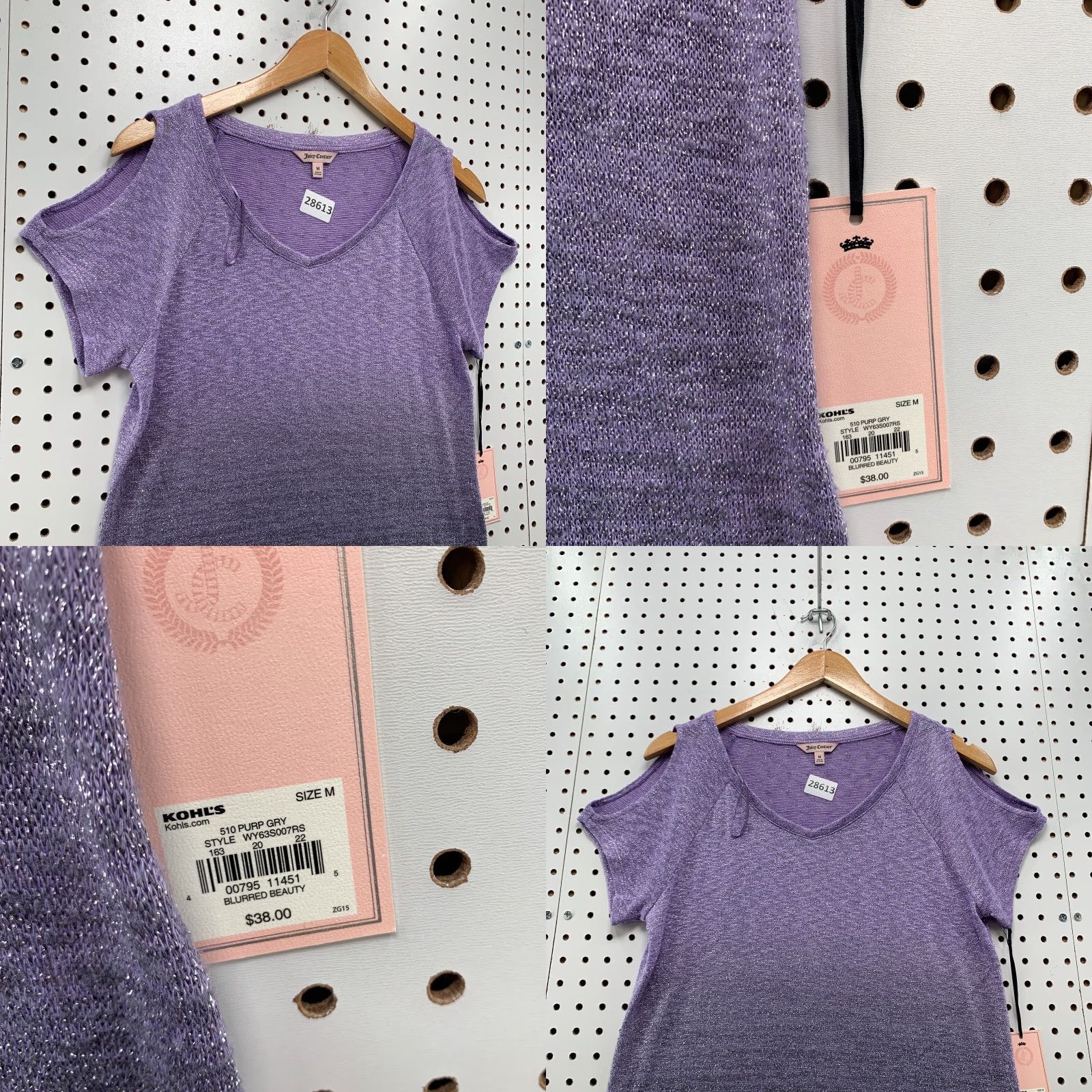 Juicy Couture VINTAGE Juicy Couture T-Shirt Womens Medium V-Neck Purple Gradient Short Sleeve Basic NWT Womens Size M / US 6-8 / IT 42-44 - 8 Thumbnail