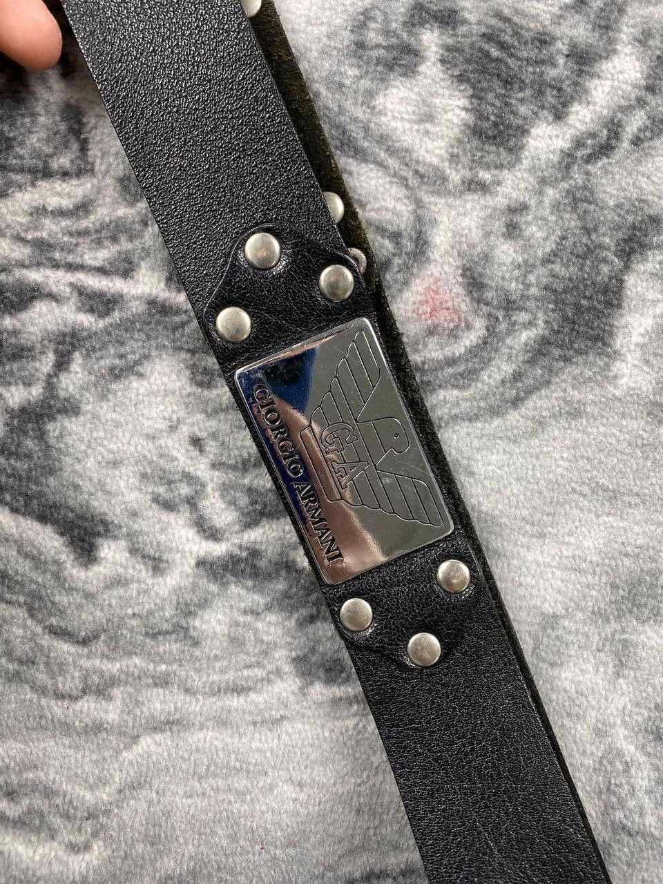 Giorgio Armani Vintage Giorgio Armani Leather Metal logo Belt Size ONE SIZE - 4 Thumbnail