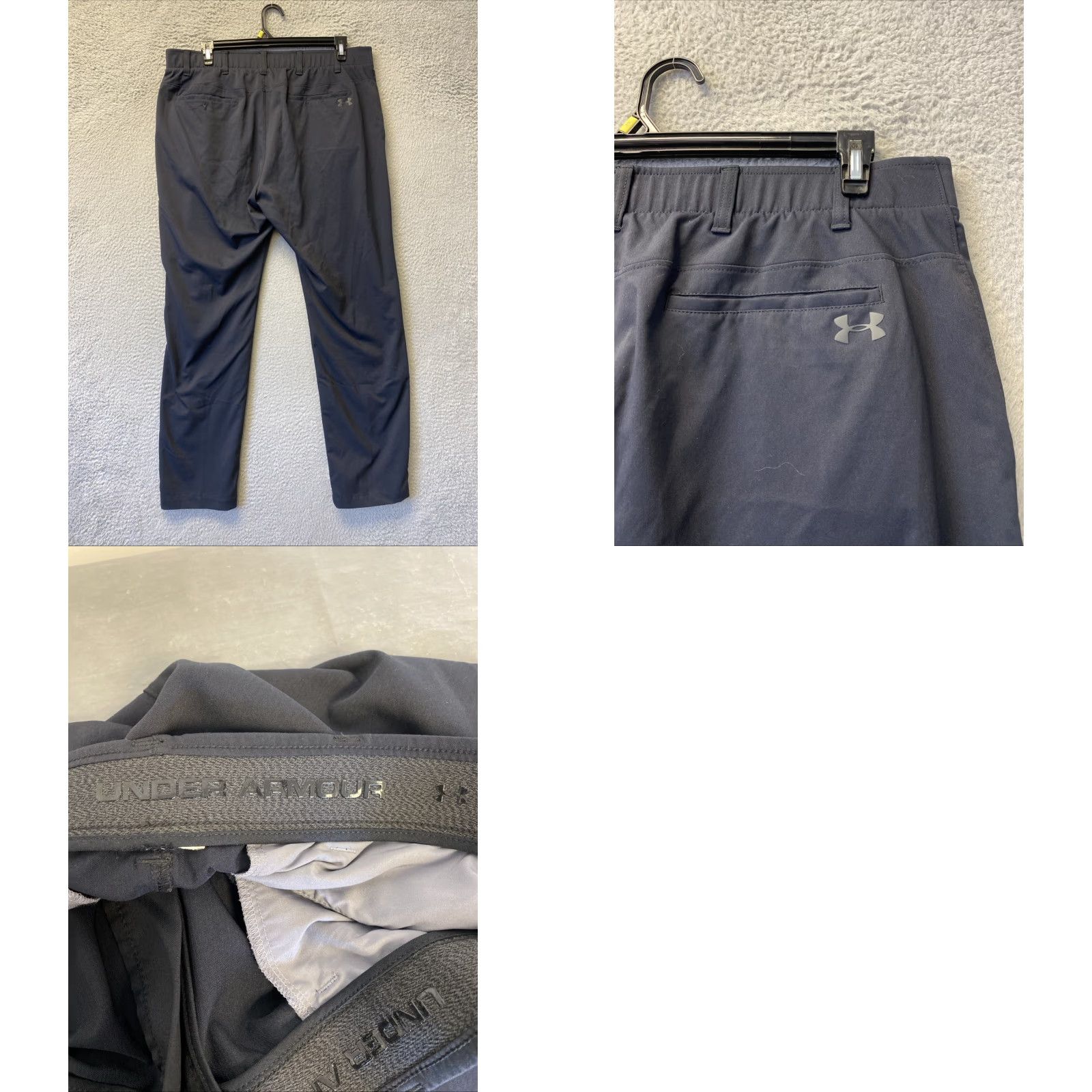 Under Armour Under Armour Pants Mens 40x32 Black Performance Chino Golf Stretch Wrinkle Resistant Lightweight Windproof Flat Front Logo 40in Inseam Mens Size US 40 / EU 56 - 8 Thumbnail