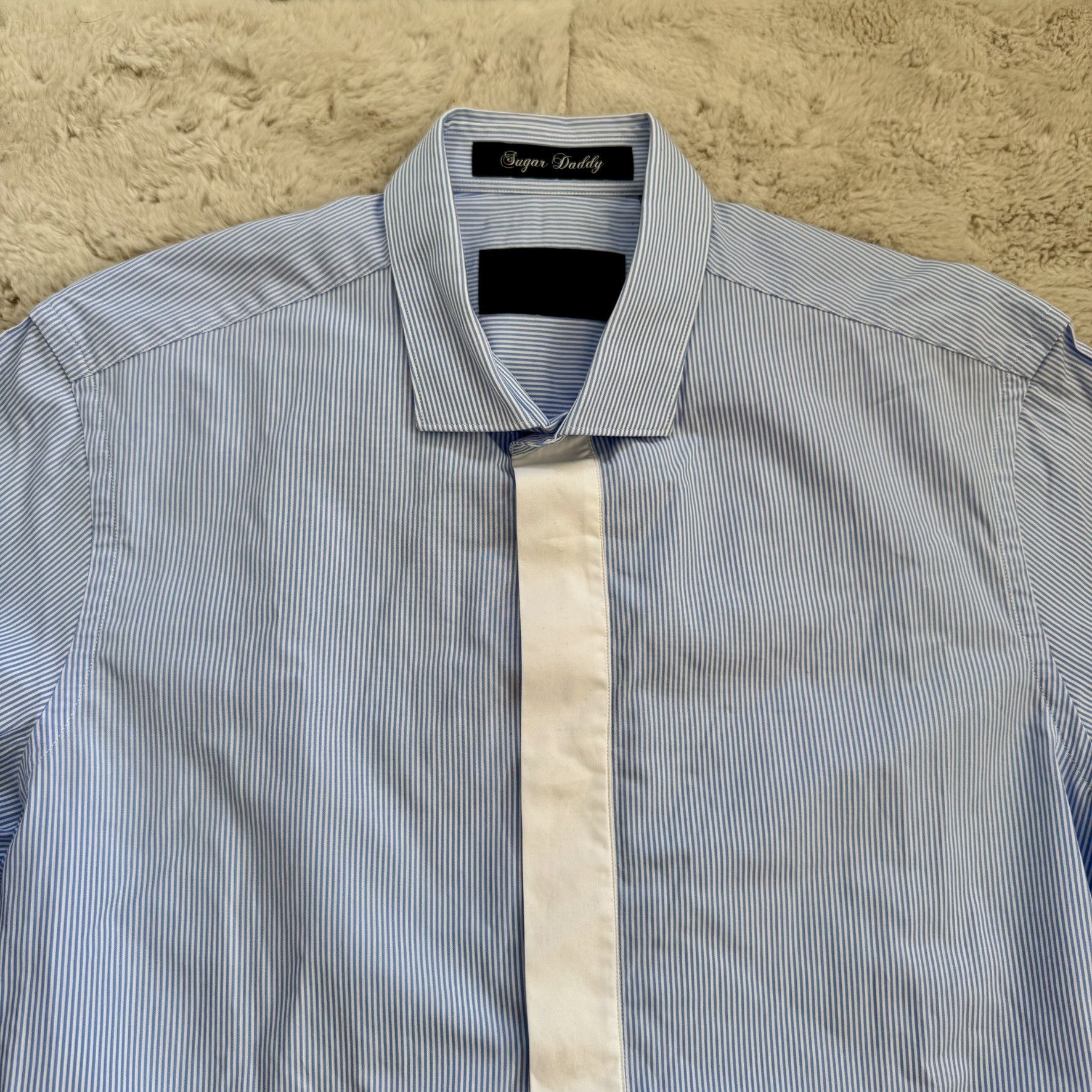 Philipp Plein Philipp Plein Striped Shirt w/ White Placket – Size L Size US L / EU 52-54 / 3 - 3 Thumbnail