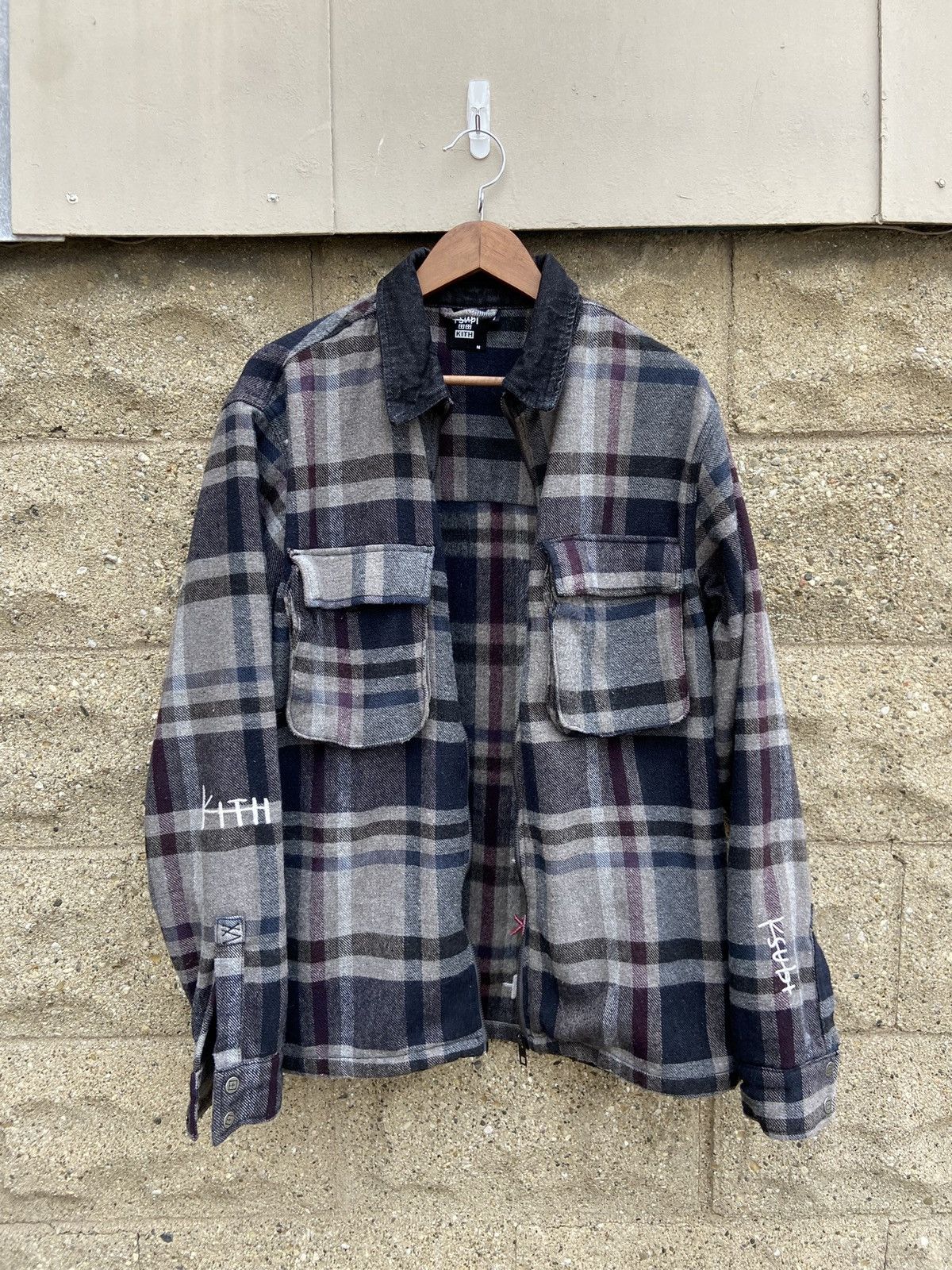 Ksubi Kith Ksubi SS20 Kace Zip Shirt Flannel Jacket - Dark Plaid ...