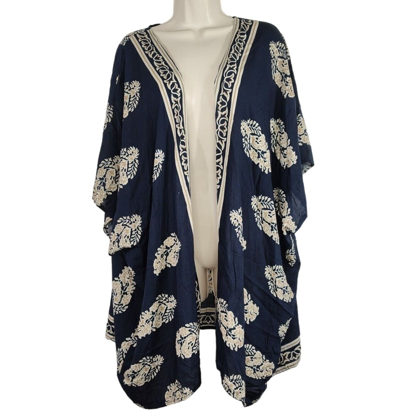 Other Hipster Row Blue Open Front Jacket Kimono Cover Up Size XL Size XL / US 12-14 / IT 48-50 - 1 Thumbnail