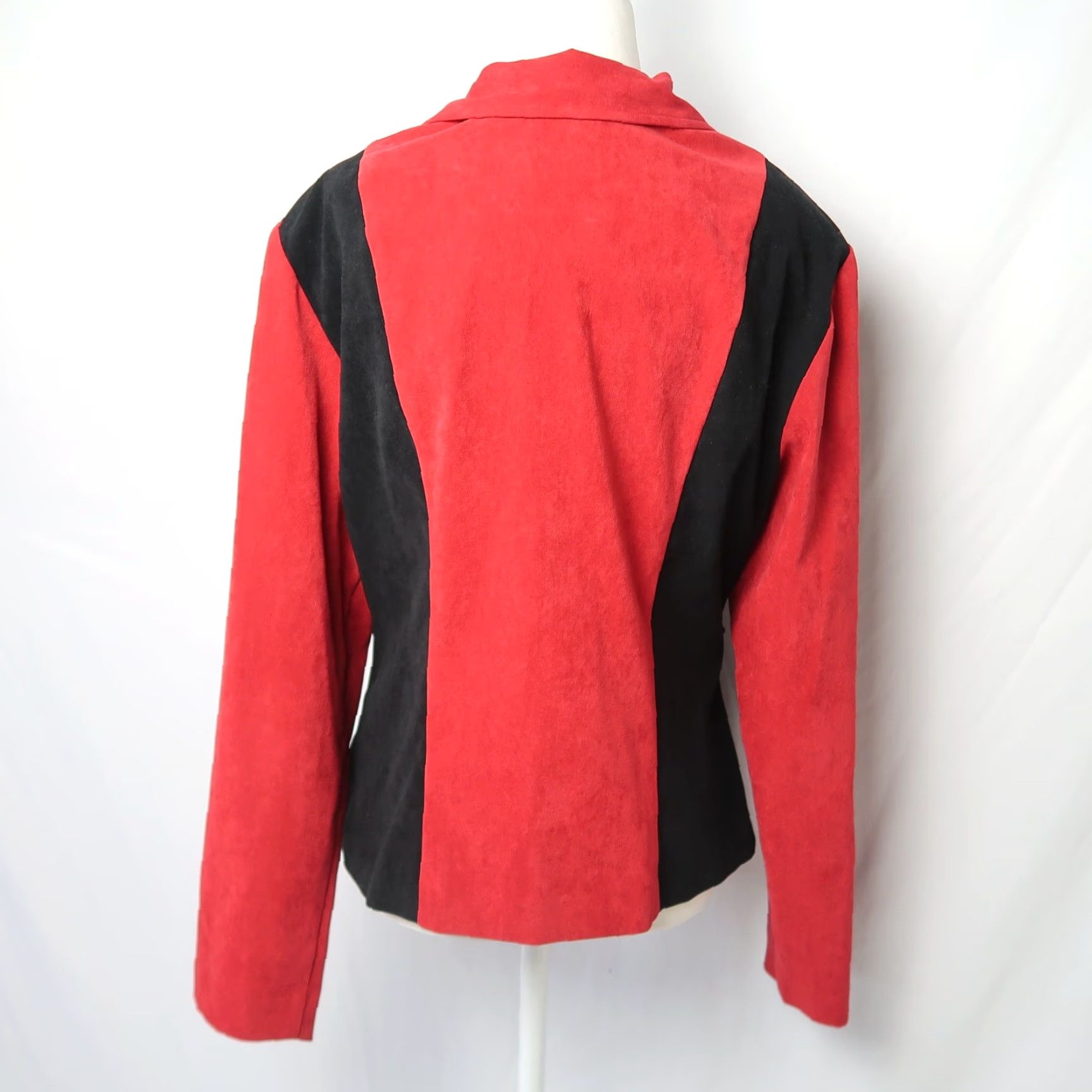 Vintage VINTAGE Fashion Bug Blazer 90s Red Black Zip Front Blazer Jacket 12 Womens Size XL / US 12-14 / IT 48-50 - 4 Thumbnail