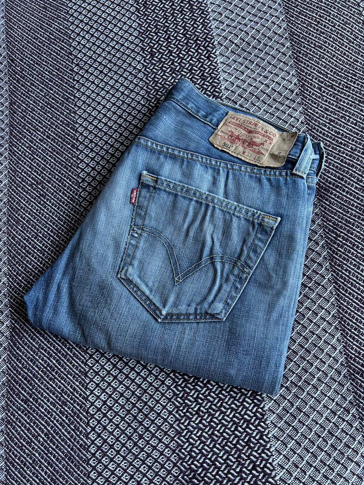 Levi's Vintage Levis 501 Washed Straight Leg Button Fly Jeans 33x32 Size US 33 - 13 Thumbnail