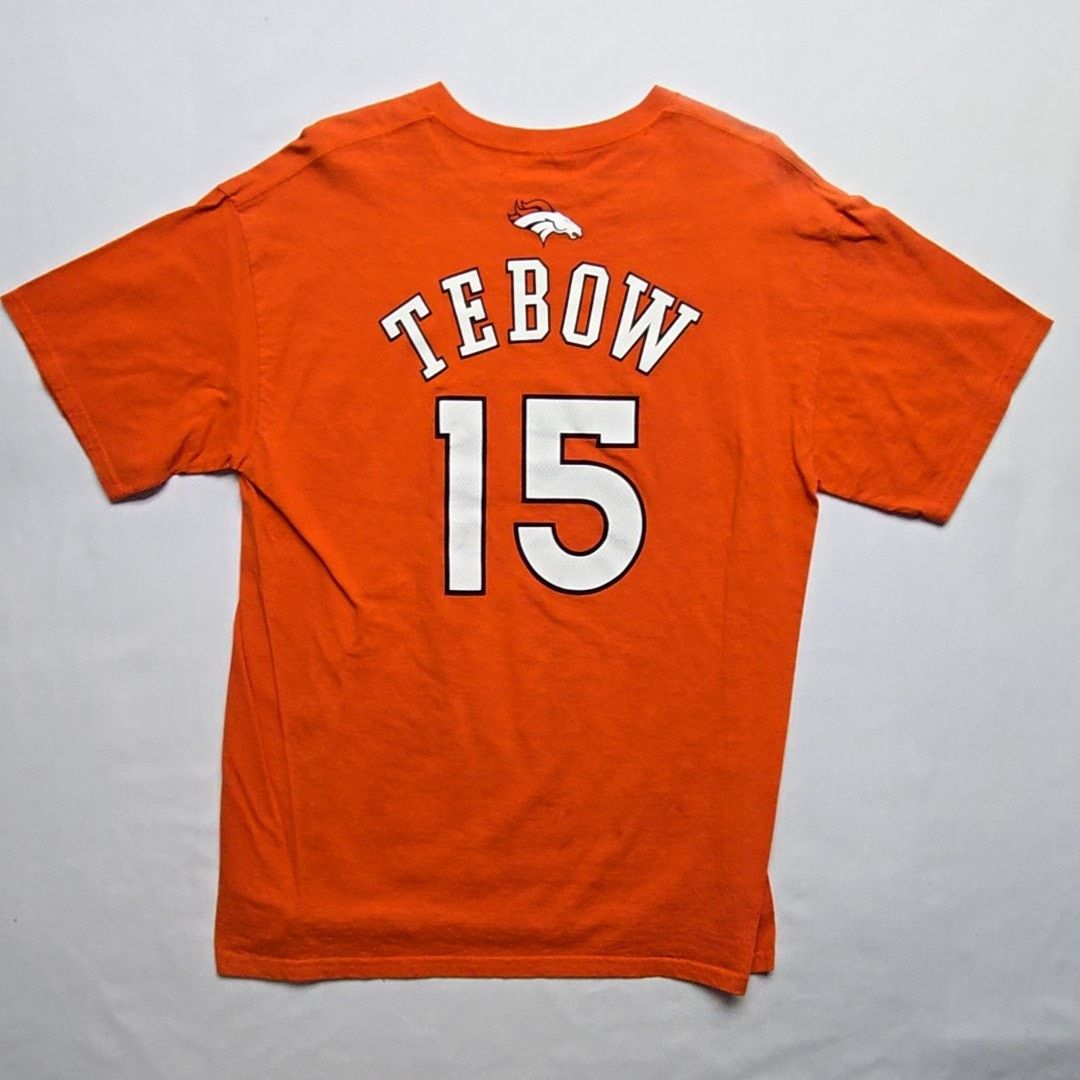 Reebok Broncos Tebow 15 Orange Graphic Tee NFL Football L Shirt Size US L / EU 52-54 / 3 - 1 Thumbnail