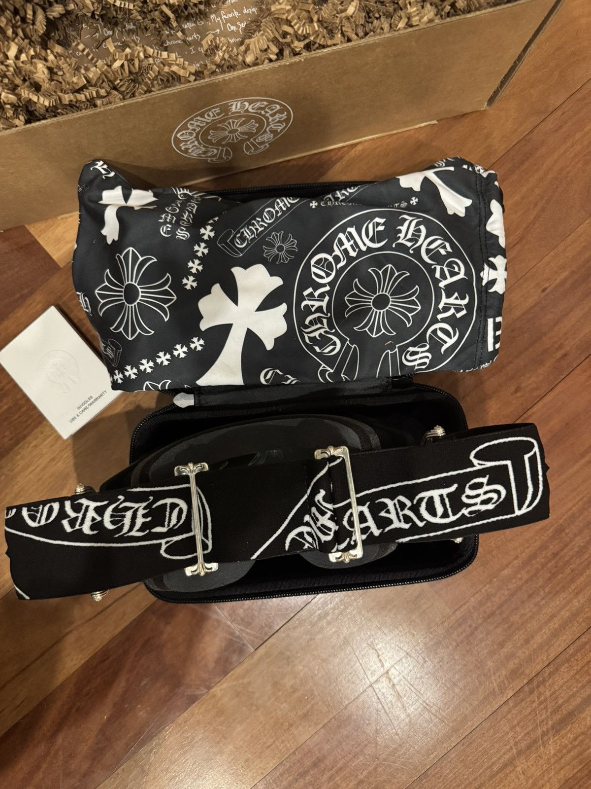 Chrome Hearts Chrome Hearts Ski Goggles – Black Leather / Silver Hardware Size ONE SIZE - 3 Thumbnail