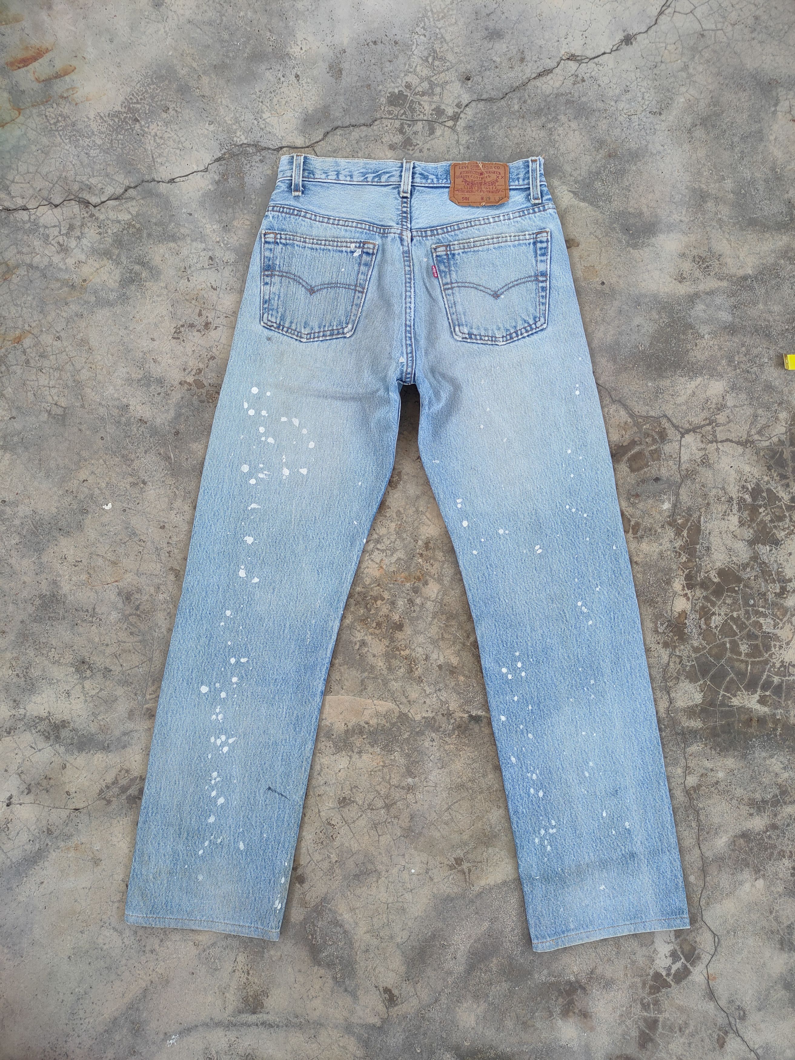 VINTAGE LEVI'S 501 92s USA FADED RIPPED JEANS DENIM PANTS