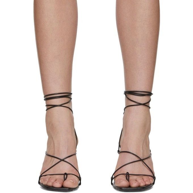 Saint Laurent Paris New SAINT LAURENT Minimalist Black Leather Sandal Heels Size US 11.5 / IT 41.5 - 3 Thumbnail