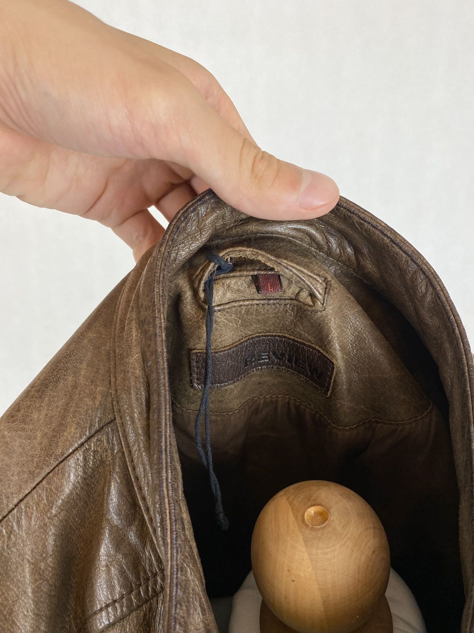 Genuine Leather × Vintage real leather moto biker jacket faded washed Size US L / EU 52-54 / 3 - 13 Thumbnail