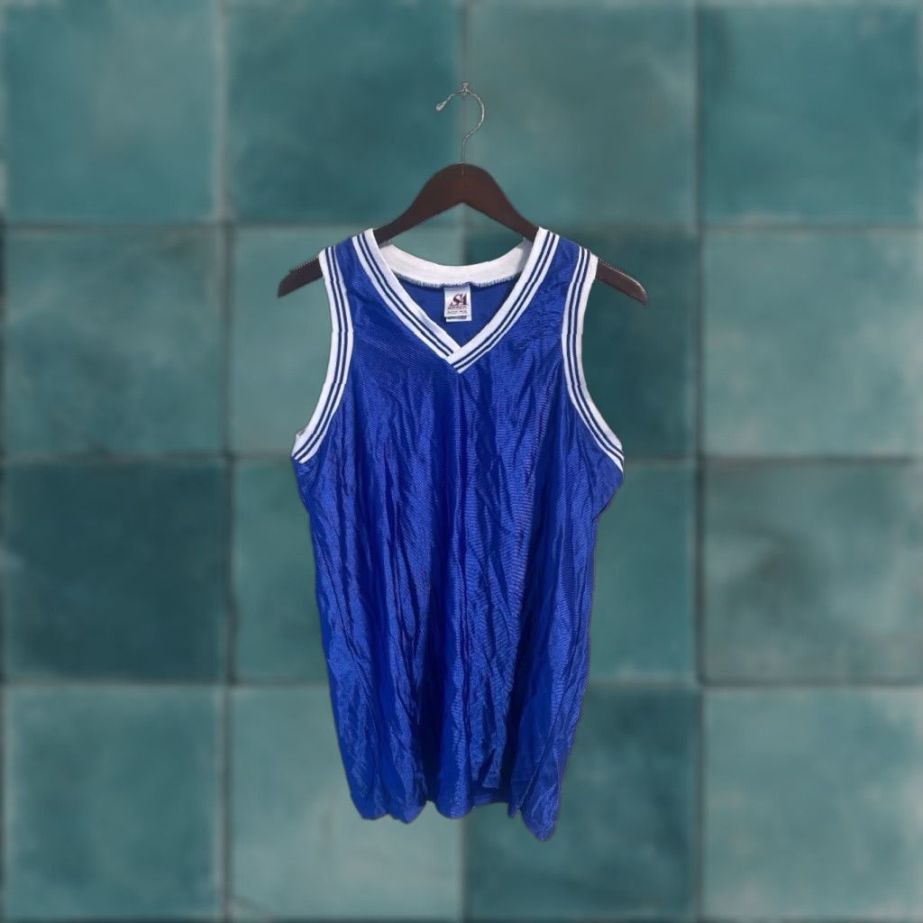 Vintage VINTAGE Saxon Dazzle Basketball Jersey Mens Tank M Regular Blue 90s Canada NWOT NOS Athletic Team Jerseys Size US M / EU 48-50 / 2 - 1 Thumbnail