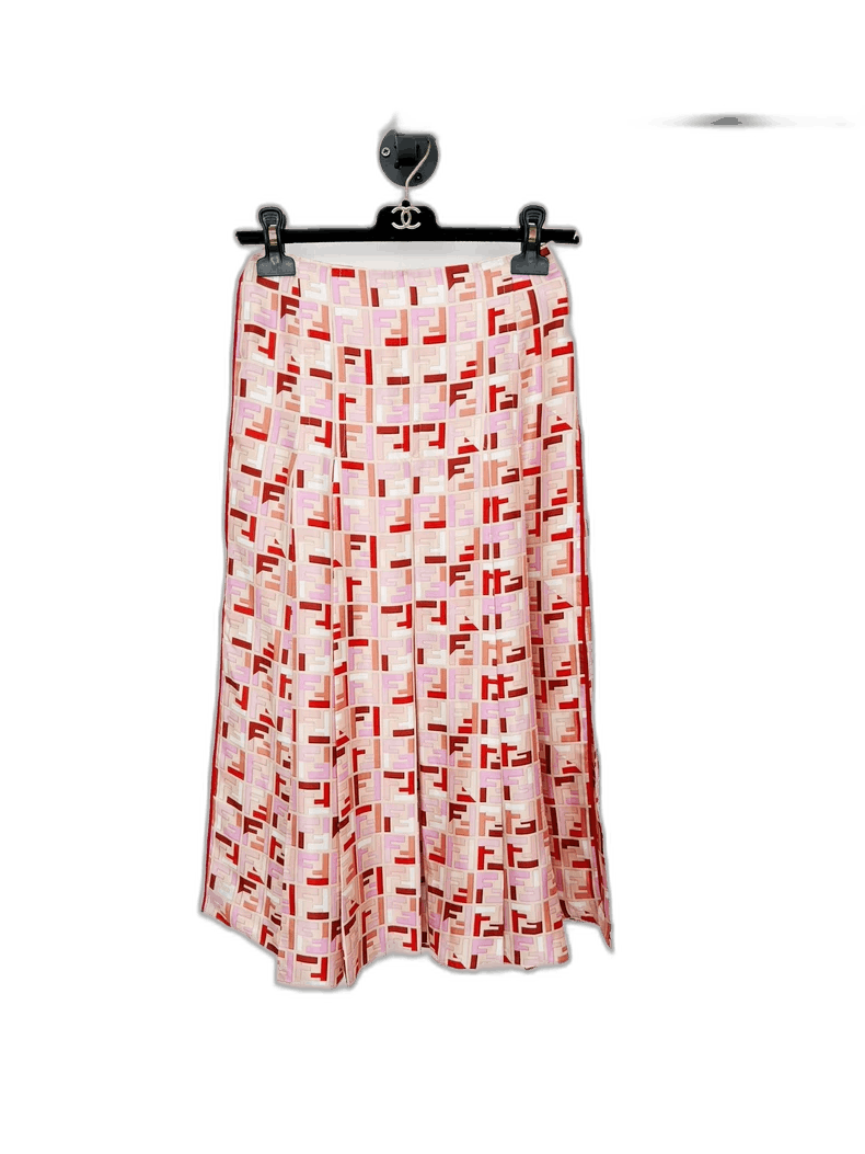 Fendi Fendi Logo Silk Midi Skirt Almost New Size 36" / US 14 / IT 50 - 1 Thumbnail