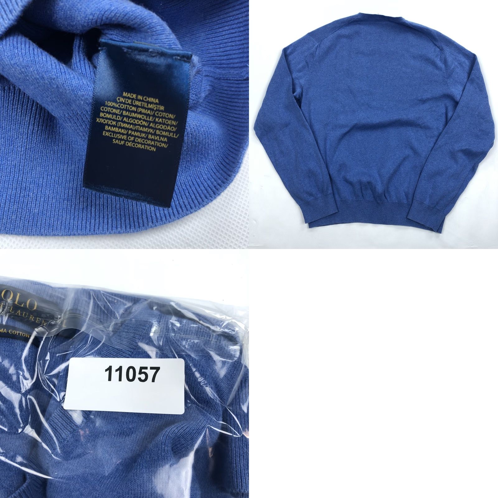 Polo Ralph Lauren Polo Ralph Lauren Polo Ralph Lauren Men's Blue Pima Cotton V-Neck Sweater Large L Pony Sweater? Size US L / EU 52-54 / 3 - 8 Thumbnail
