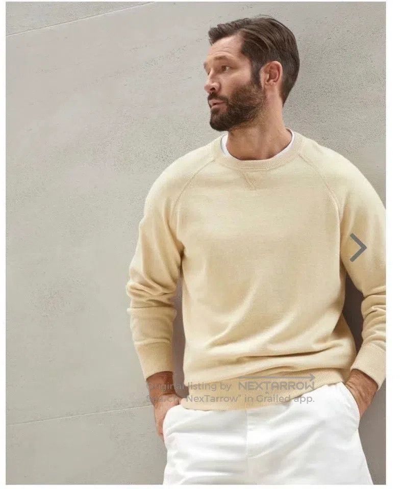 Brunello Cucinelli Brunello Cucinelli Men's light yellow cashmere sweatshirt Size US L / EU 52-54 / 3 - 2 Thumbnail