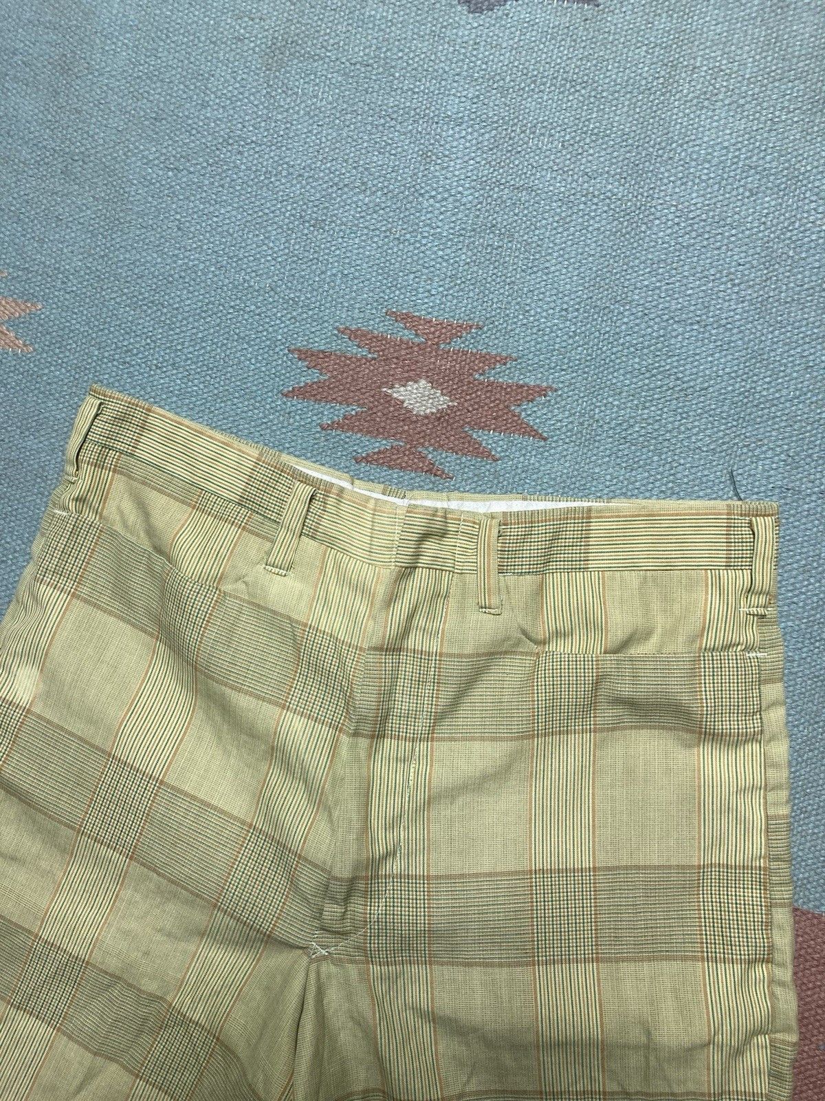 Vintage 70s lightweight men’s shorts plaid poly cotton 30 (READ) Size US 30 / EU 46 - 4 Thumbnail