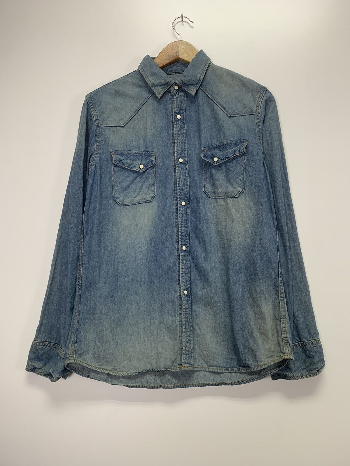 NANO universe Vintage Western Denim Jacket Size US L / EU 52-54 / 3 - 1 Thumbnail
