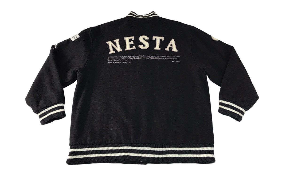 Japanese Brand × Vintage Vintage Nesta Brand Varsity Jacket Big Logo (N) Snap Button Size US XL / EU 56 / 4 - 2 Thumbnail