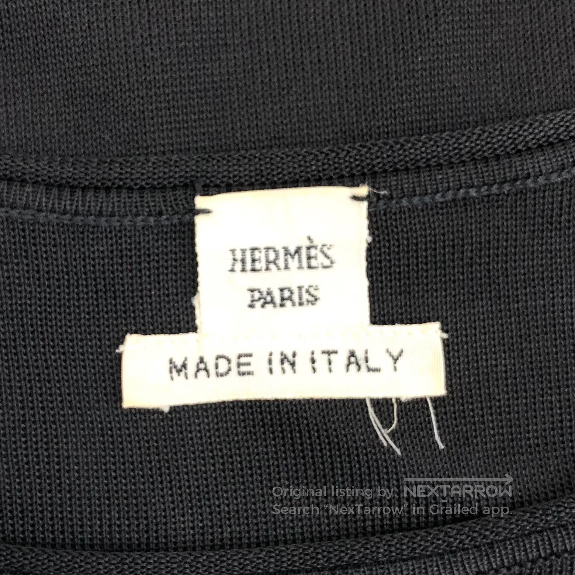 Hermes Hermes Black Geometric Pattern Printed Silk Crew Neck Long Size XXS / US 00 / IT 34 - 5 Thumbnail