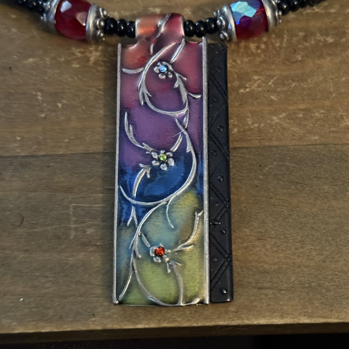 Chicos Chico’s beaded colorful floral pendant wire necklace Size ONE SIZE - 4 Thumbnail