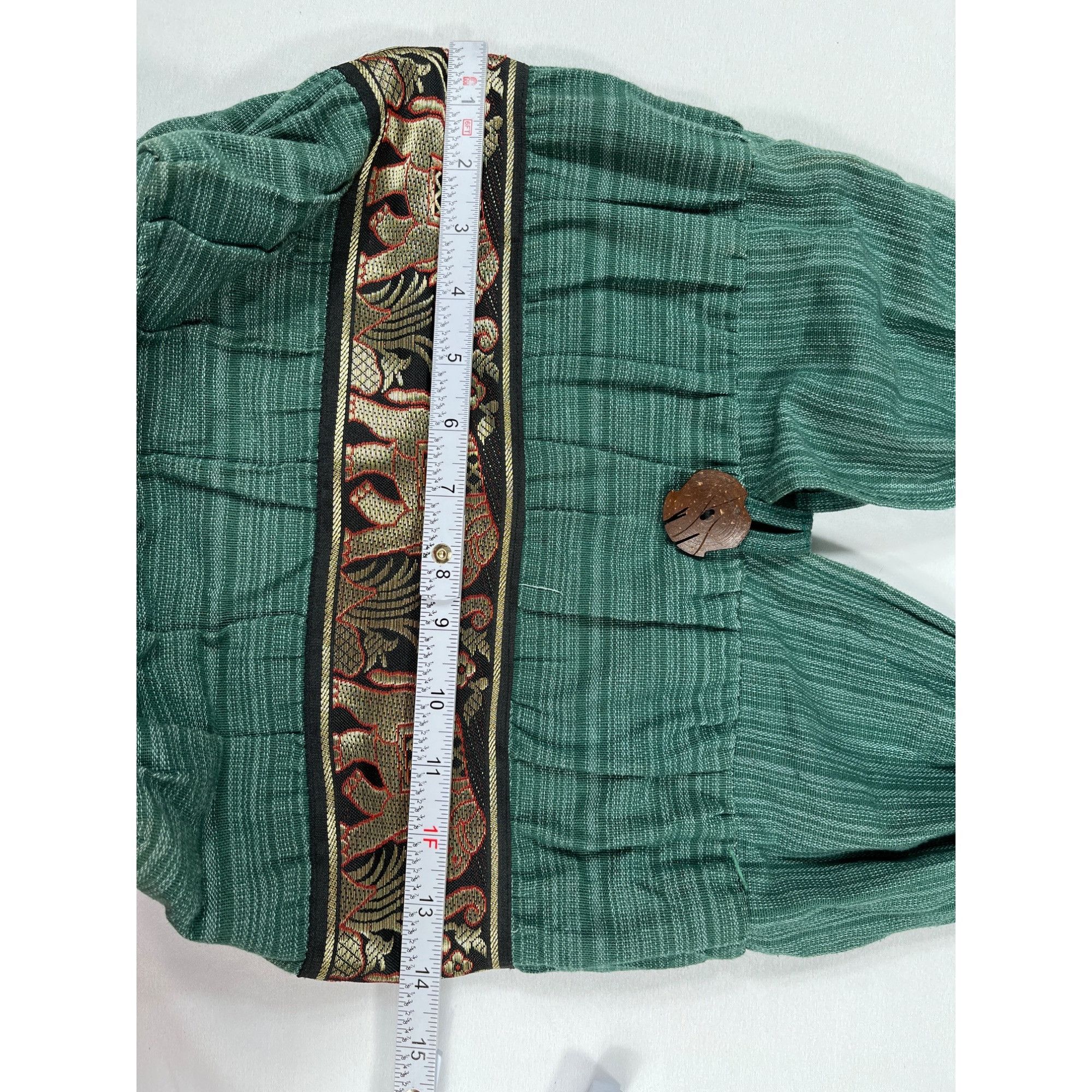 Vintage Bohemian SKU 7892 Green Crossbody Sling Bag With Elephant Pa Size ONE SIZE - 6 Thumbnail